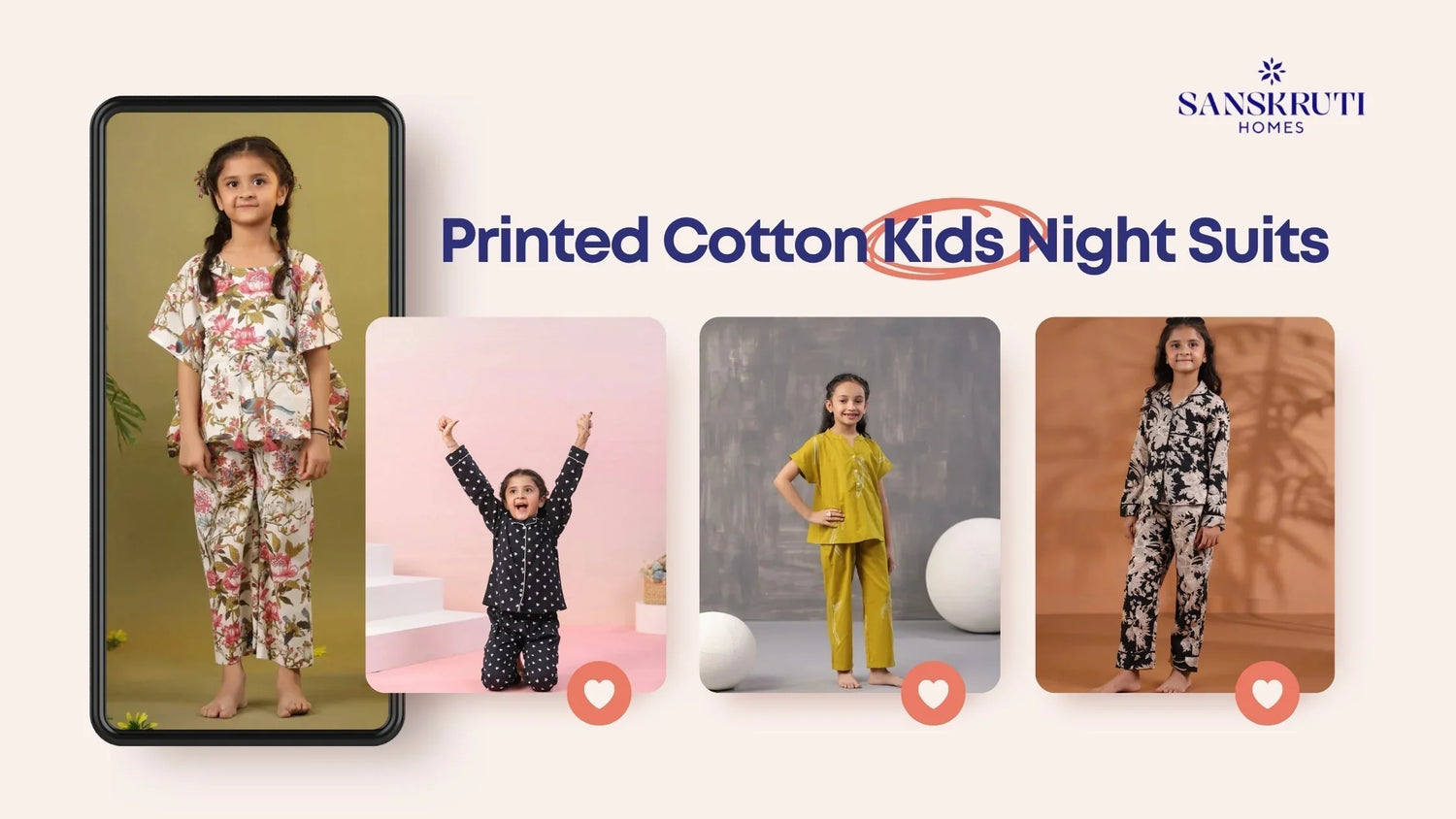 Printed Cotton Kids Night Suits: Cute, Colourful & Perfect for Bedtime - SanskrutiHomes