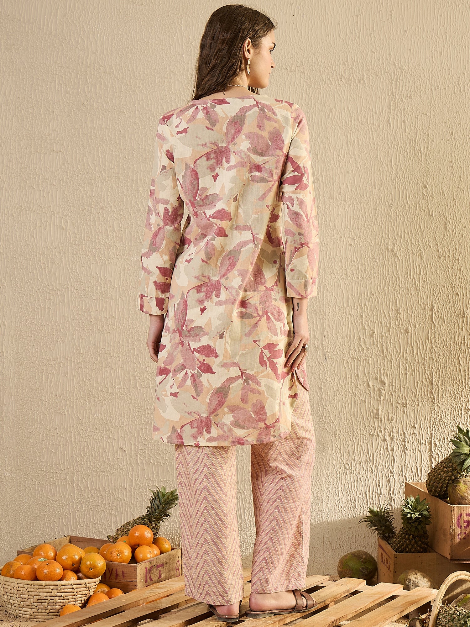 Pink Tropical Printed Co Ord Set