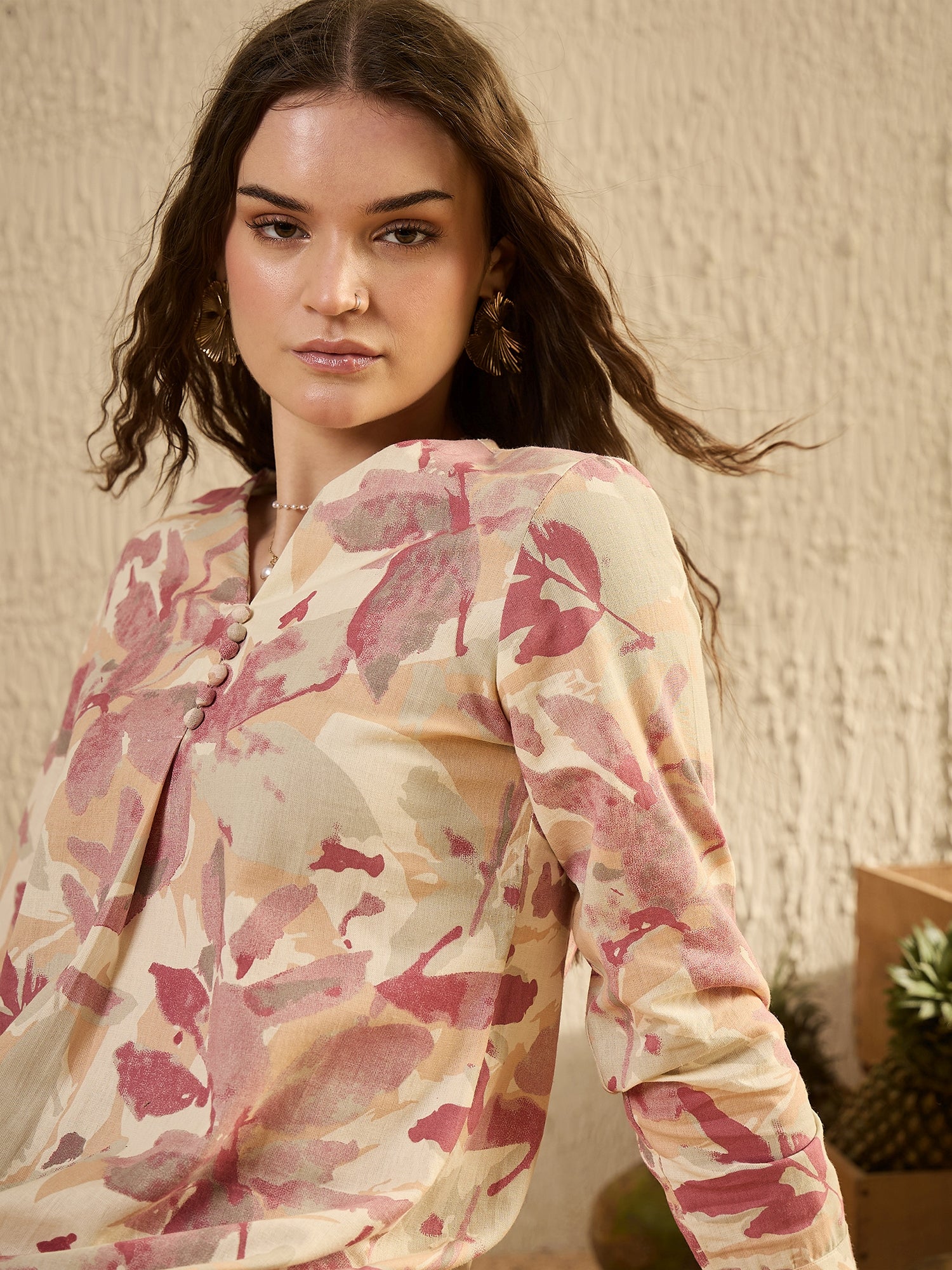 Pink Tropical Printed Co Ord Set