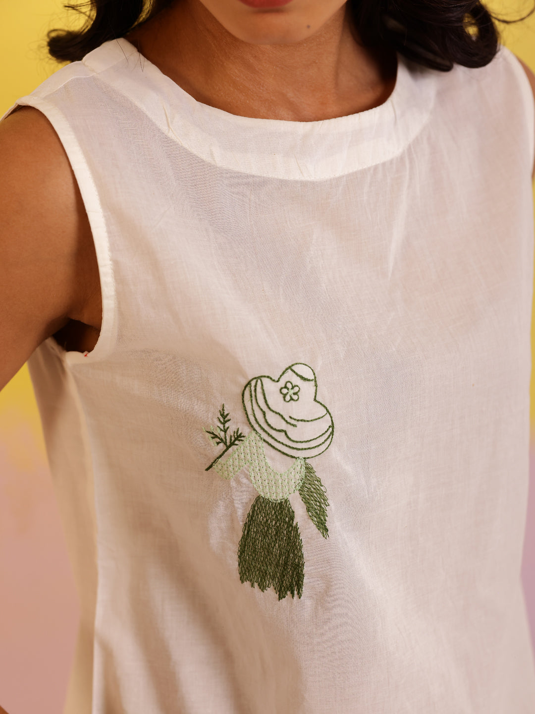 White Color Solid Pure Cotton Night Suit - SanskrutiHomes