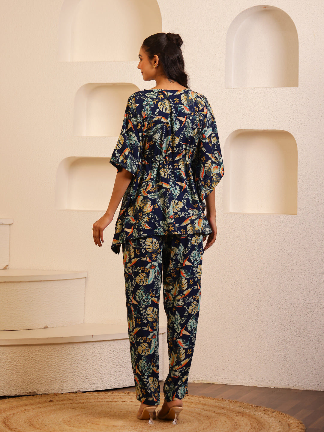 Multi Color Floral Printed Pure Cotton Night Suit