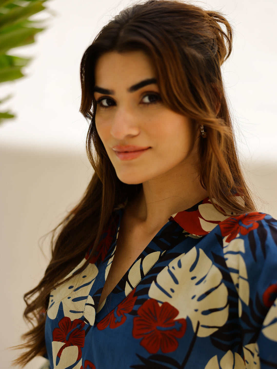 Blue leaves Printed Loungewear Set