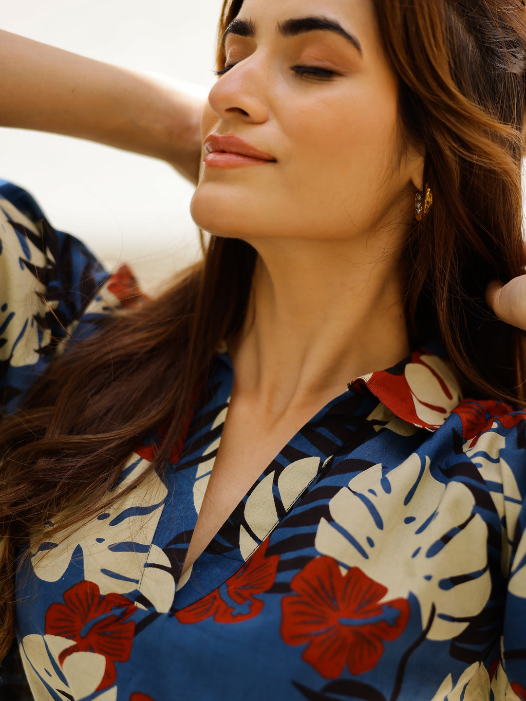 Blue leaves Printed Loungewear Set
