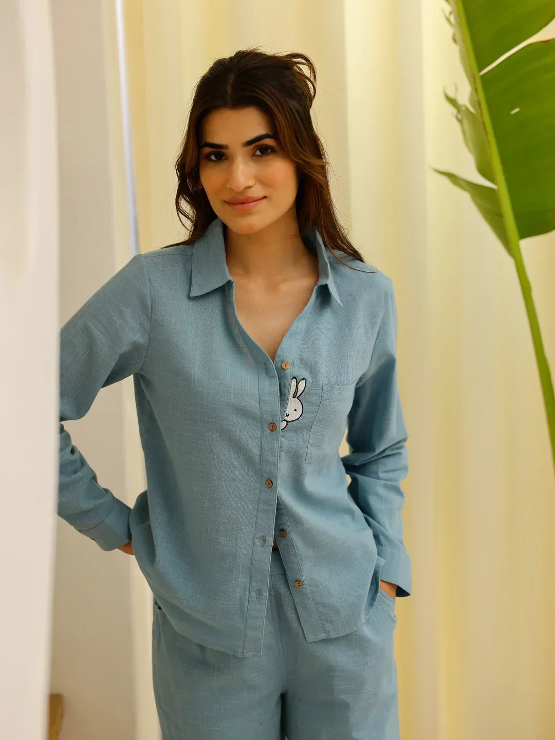 Sea Green Bunny Loungewear Set - SanskrutiHomes