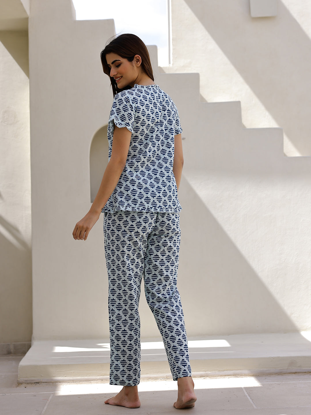 Ethnic Motifs Printed Pure Cotton Night suit