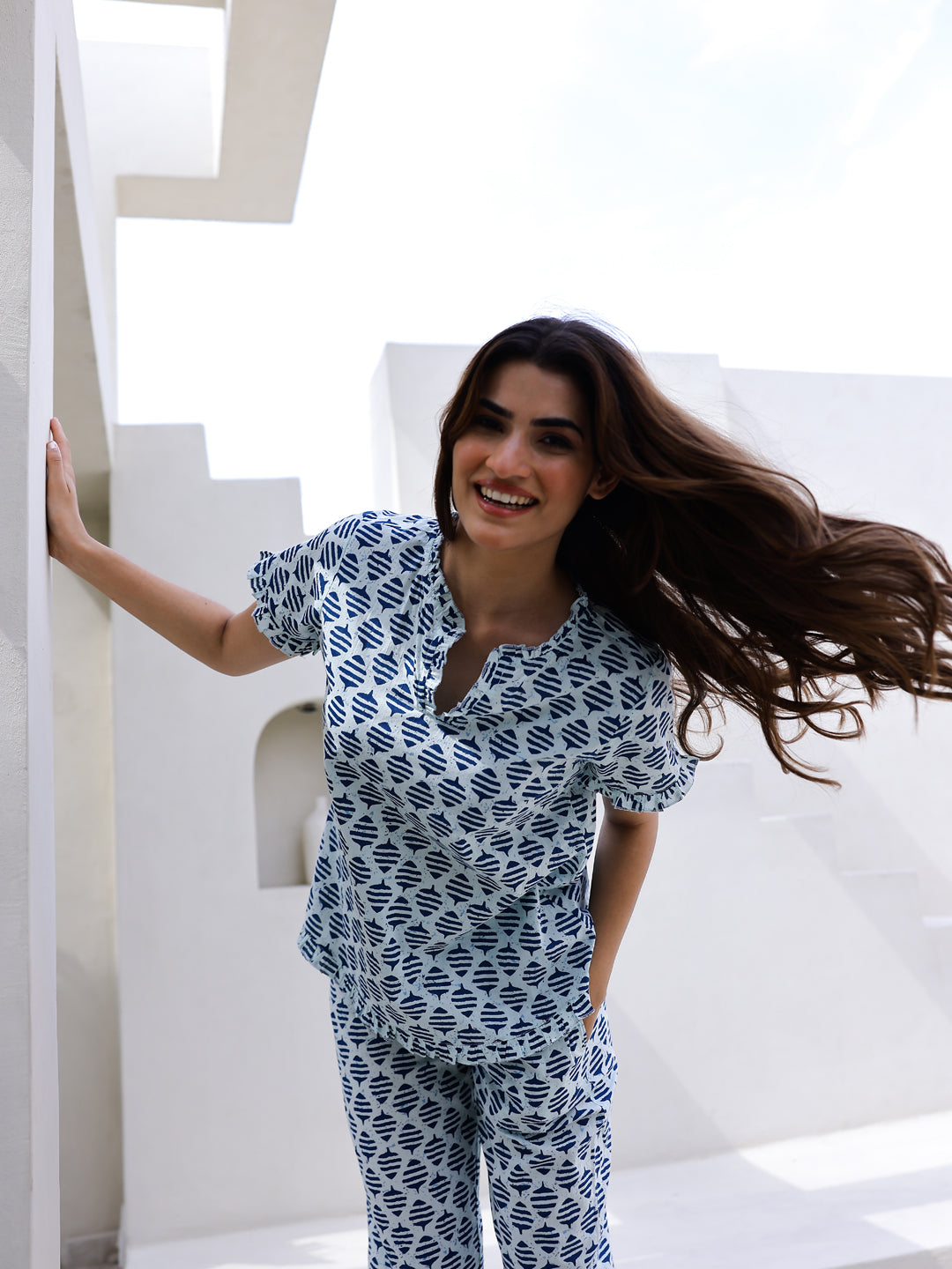 Ethnic Motifs Printed Pure Cotton Night suit