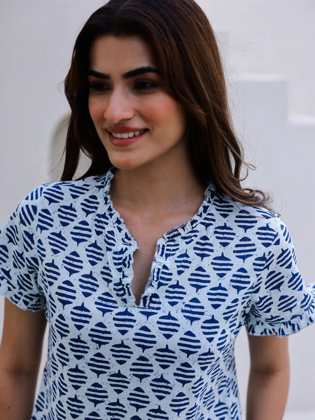 Ethnic Motifs Printed Pure Cotton Night suit - SanskrutiHomes