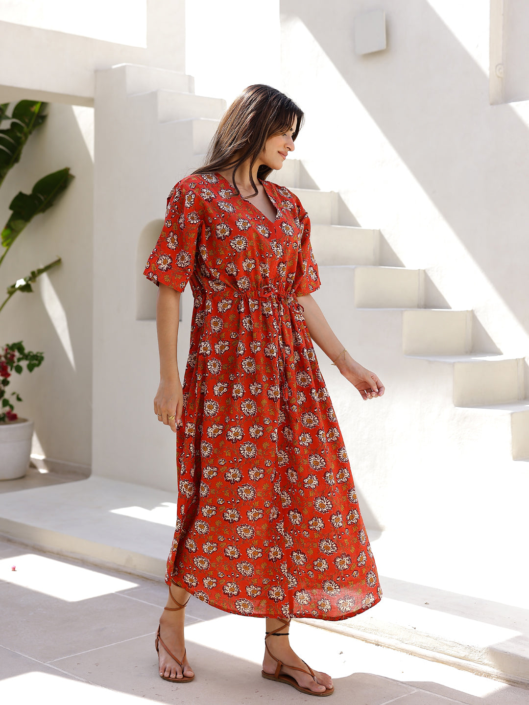 Printed Maxi Night dress - SanskrutiHomes