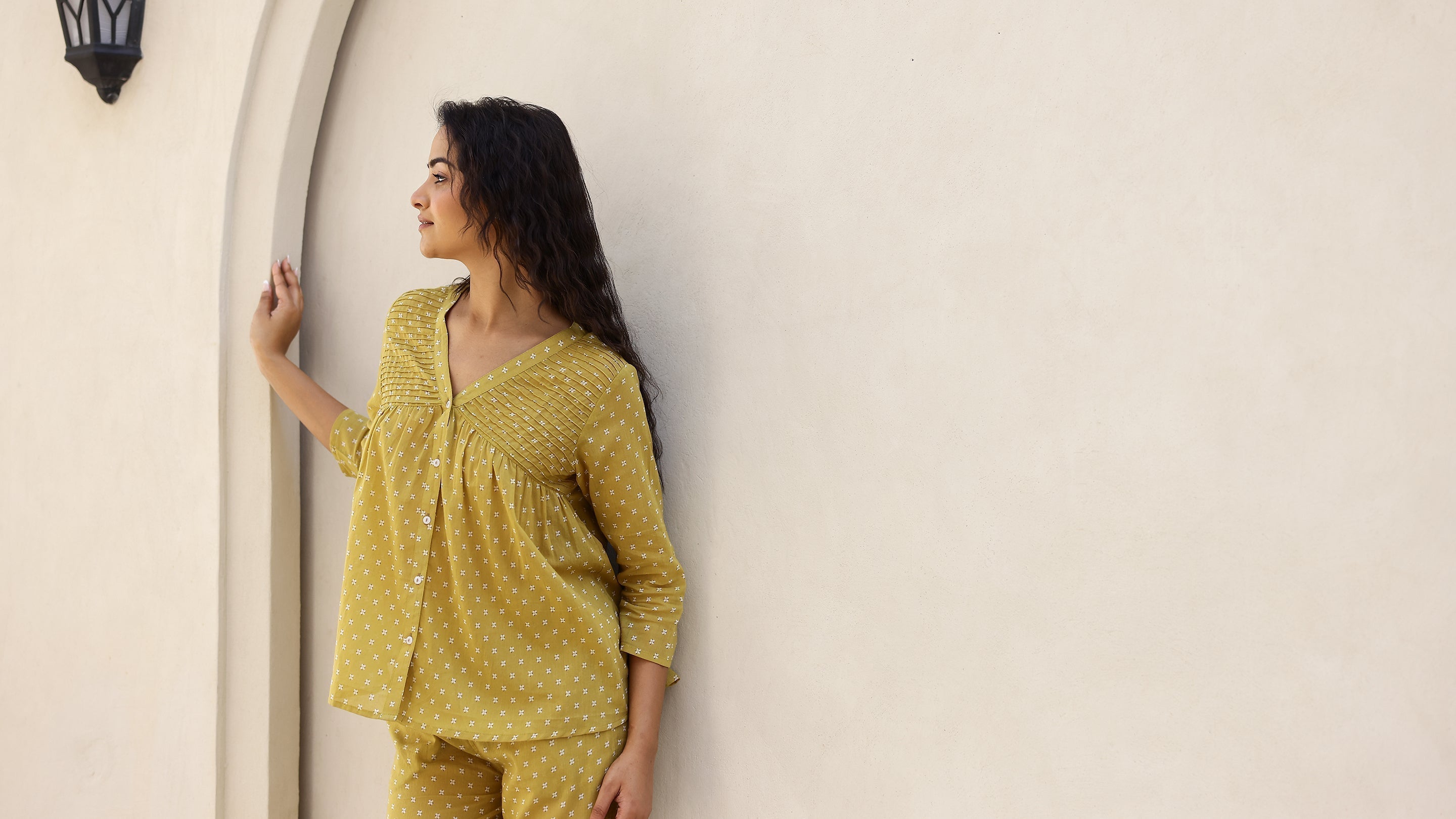 Mustard Printed Loungewear Set