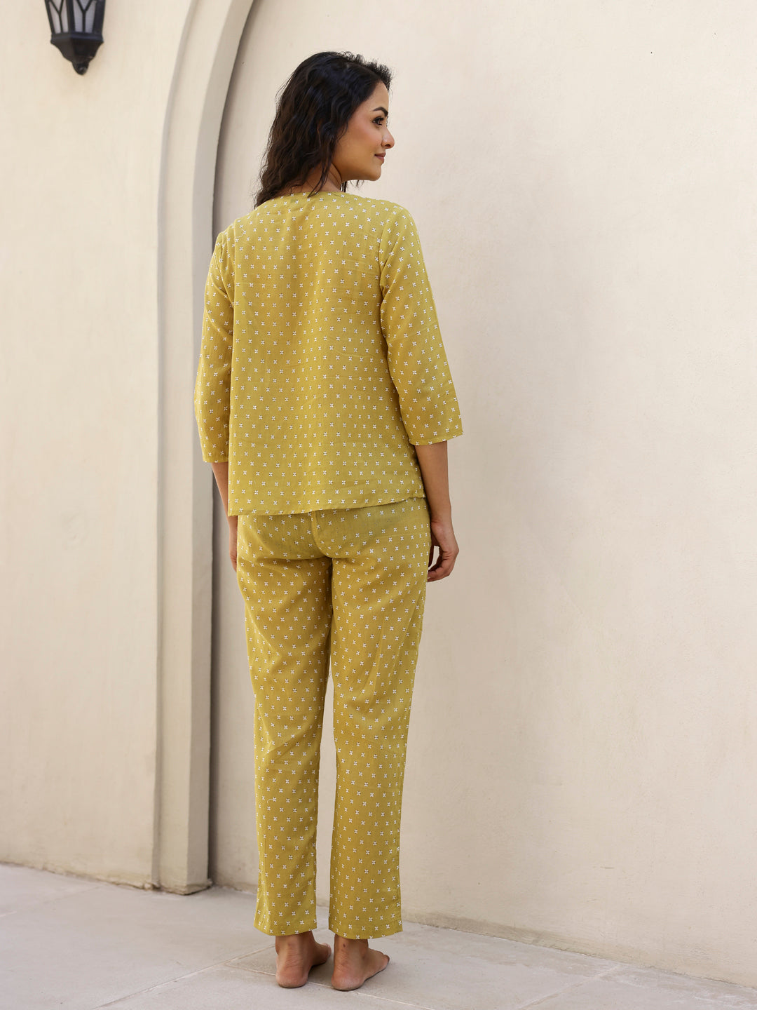 Mustard Printed Loungewear Set