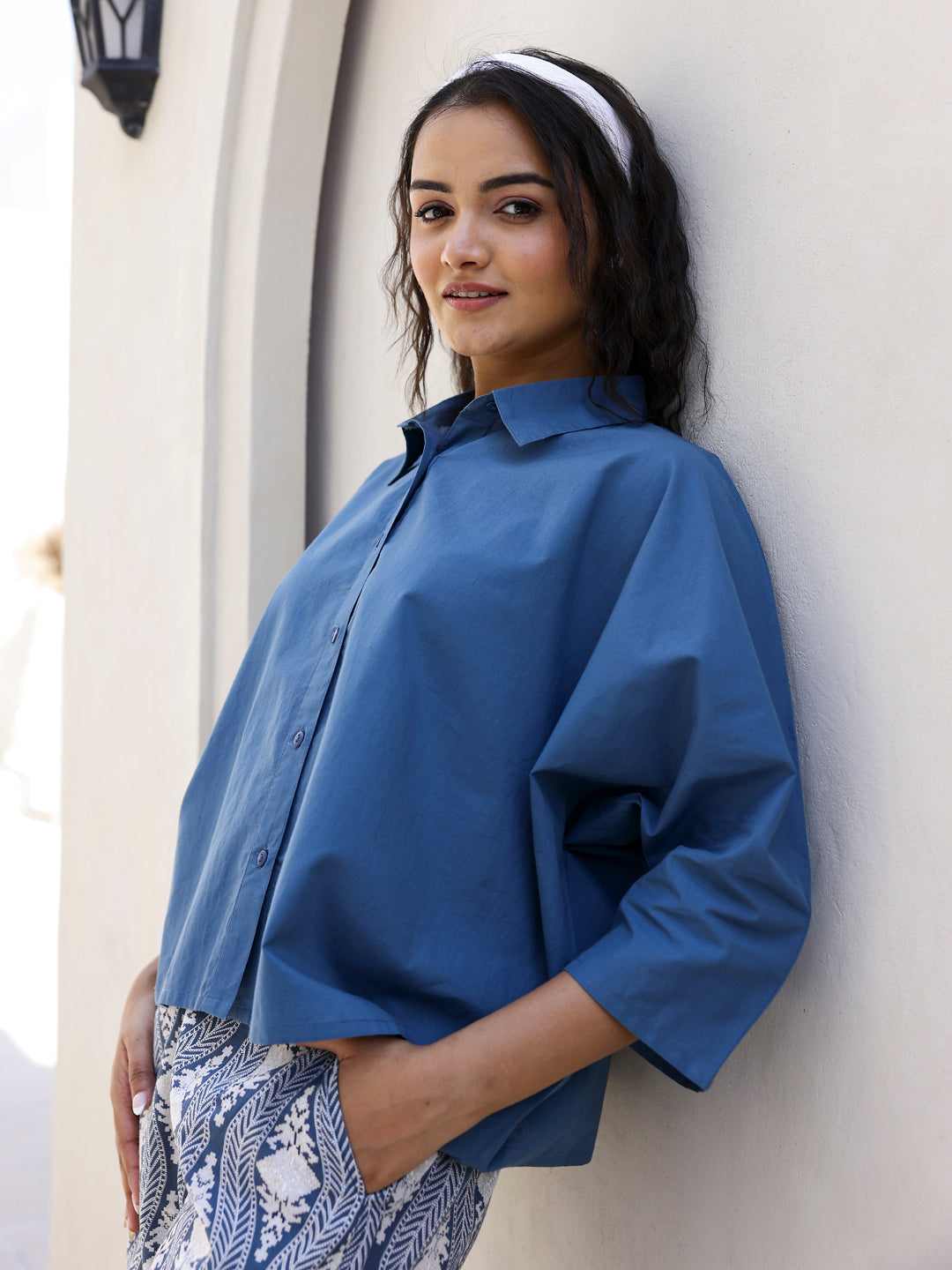 Solid Print Cotton Night Suit - SanskrutiHomes