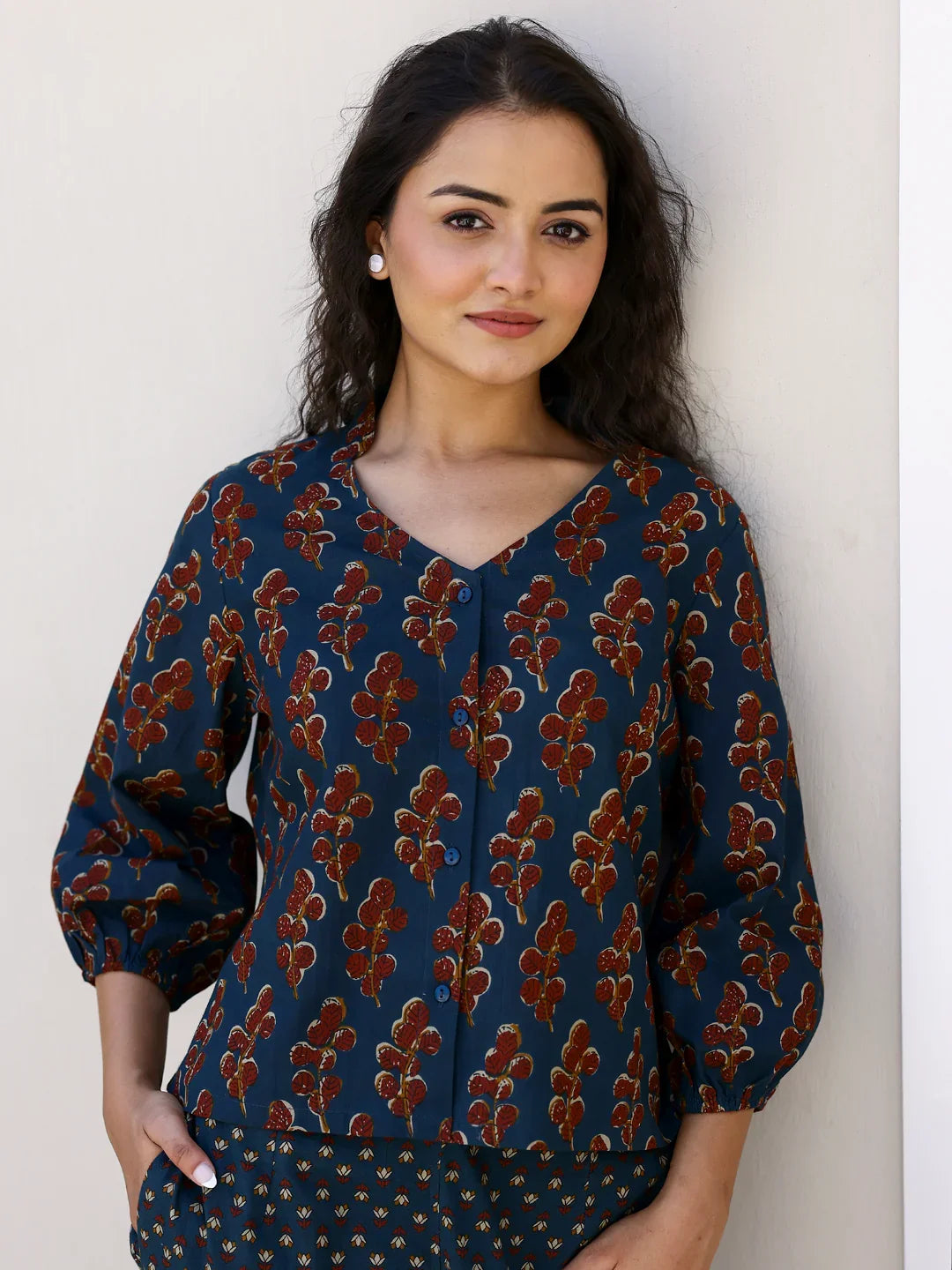 Printed Pure Cotton Night Suit - SanskrutiHomes