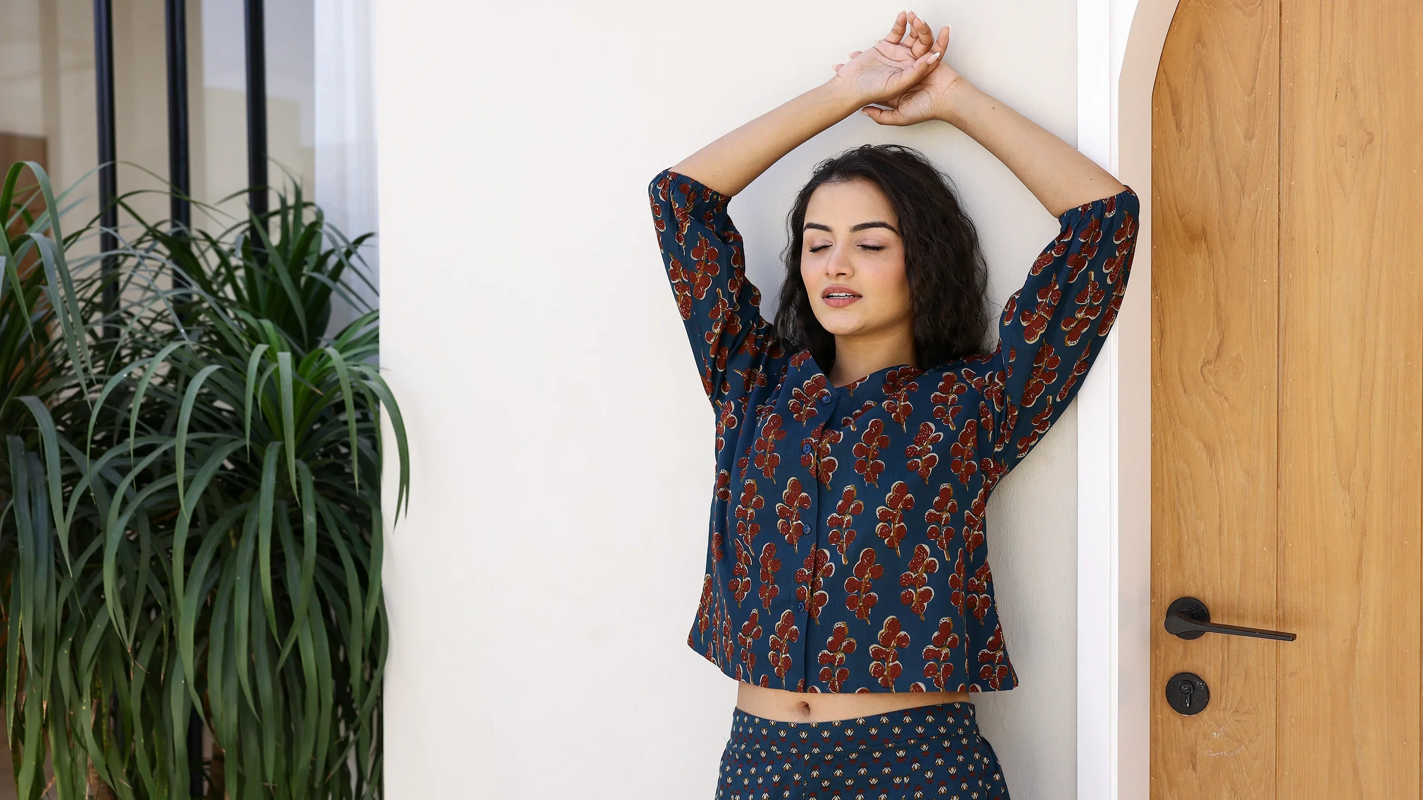 Printed Pure Cotton Night Suit - SanskrutiHomes