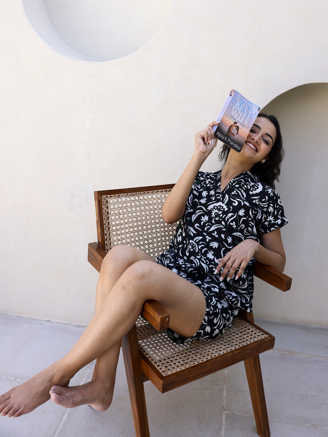 Black & White Cotton Shorts Night Wear Set - SanskrutiHomes