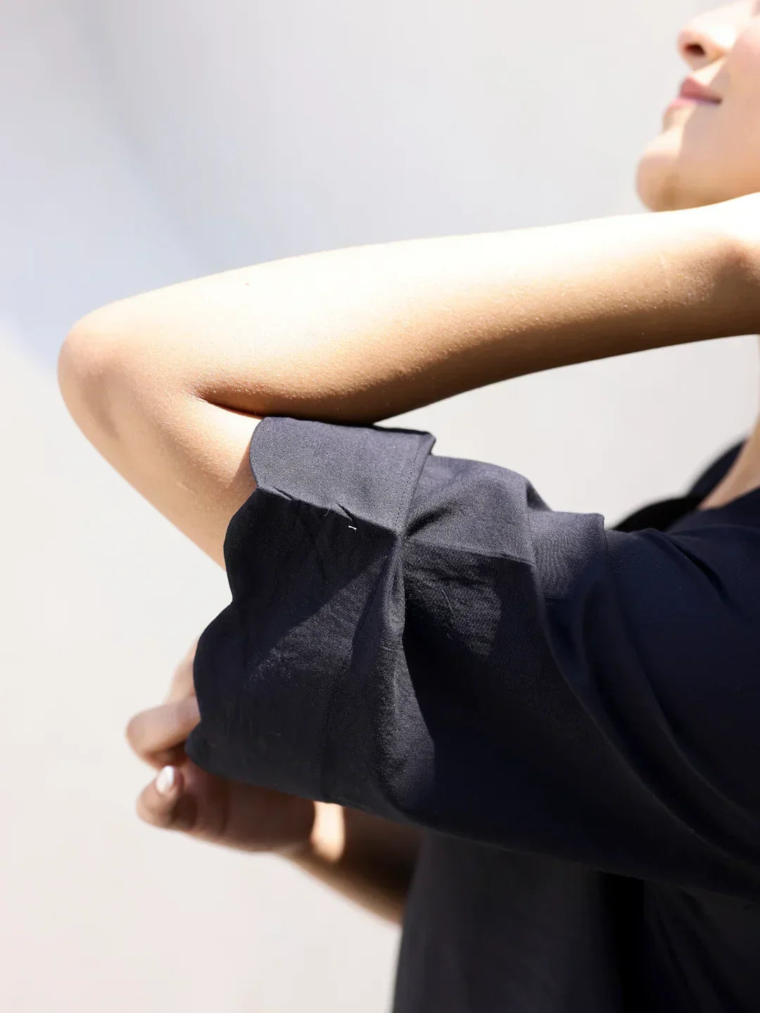 Black Cotton Night Suit with Pant - SanskrutiHomes