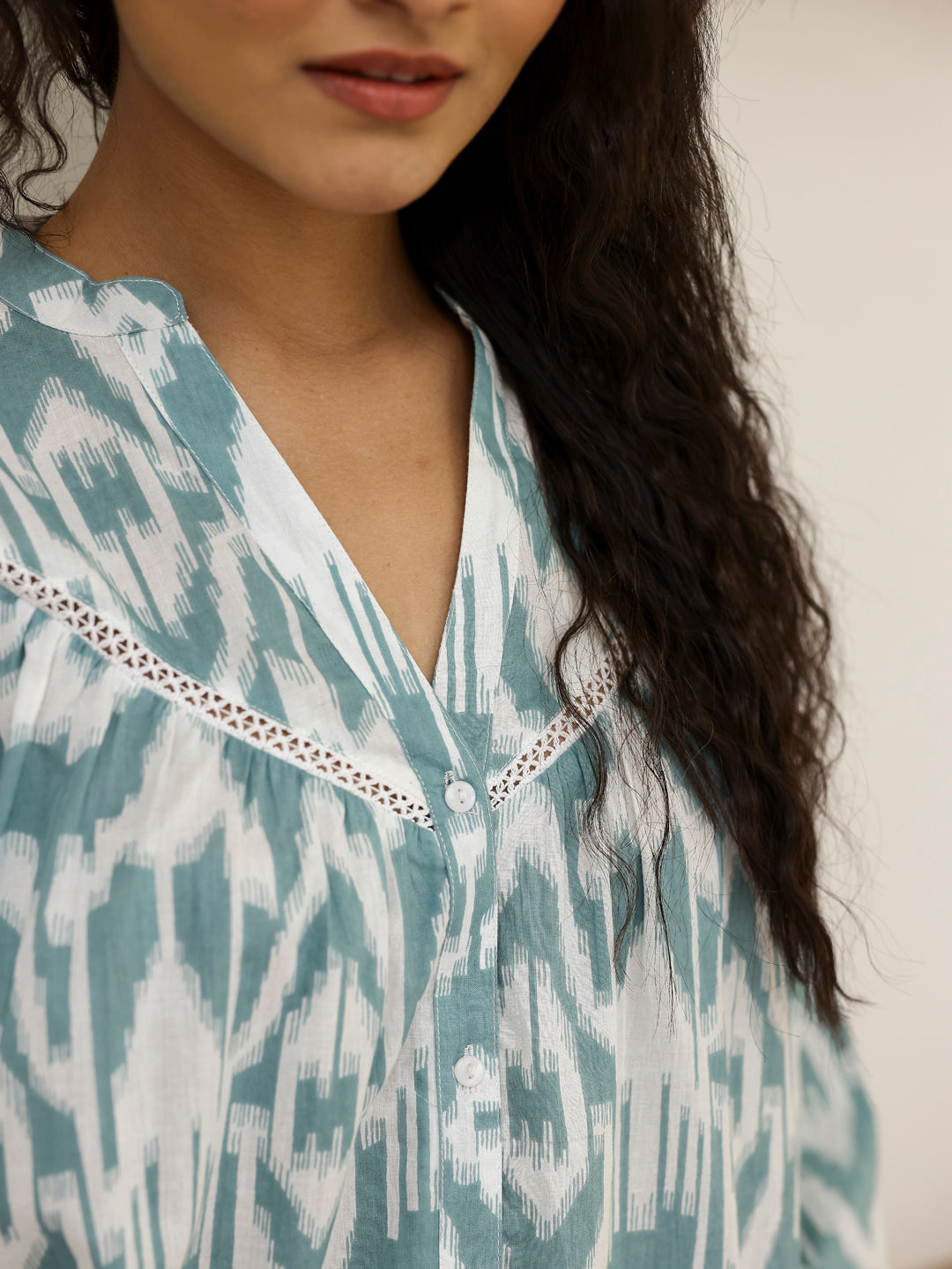 Turquoise Shirt Loungewear Set