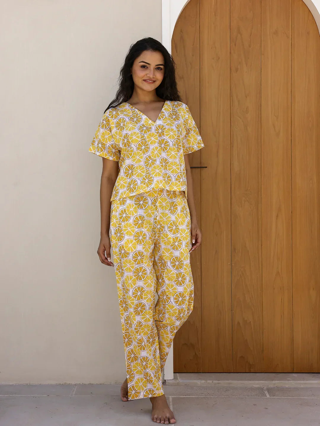 Unisex Yellow Round Neck Lounge Set main image 0