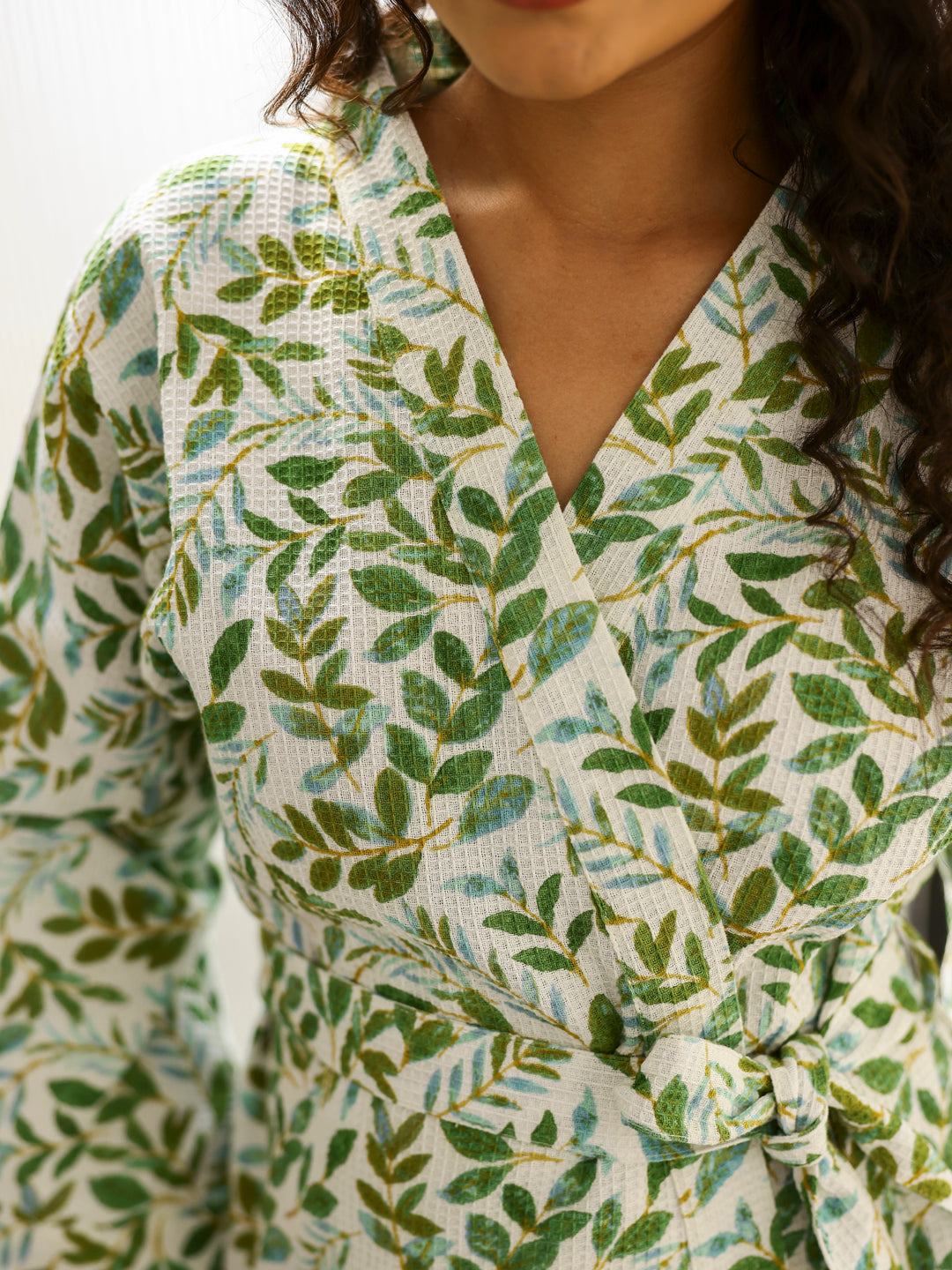 Cotton Green Bath Robe For Women