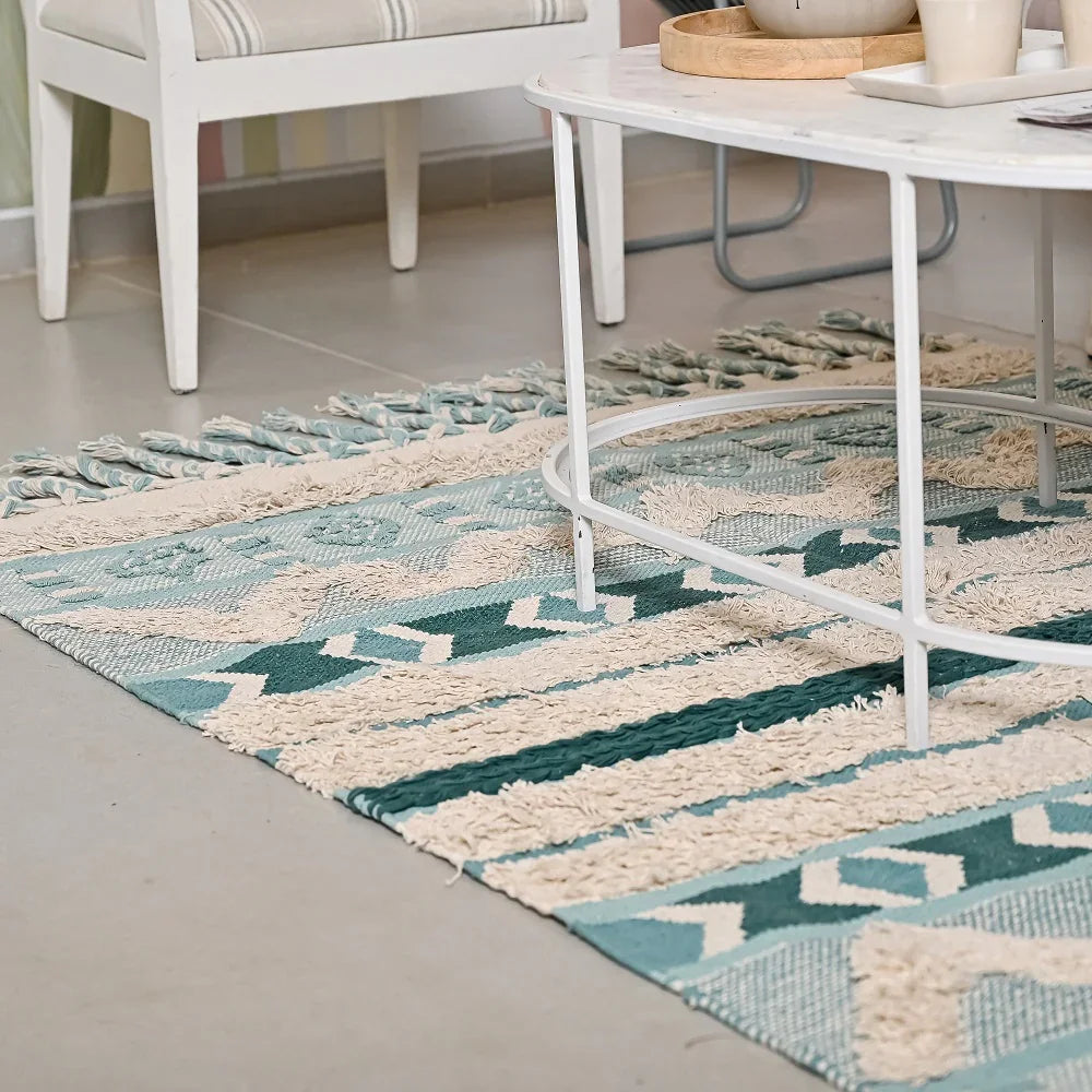 Multi-Color Hand-Woven 100% Cotton Rug