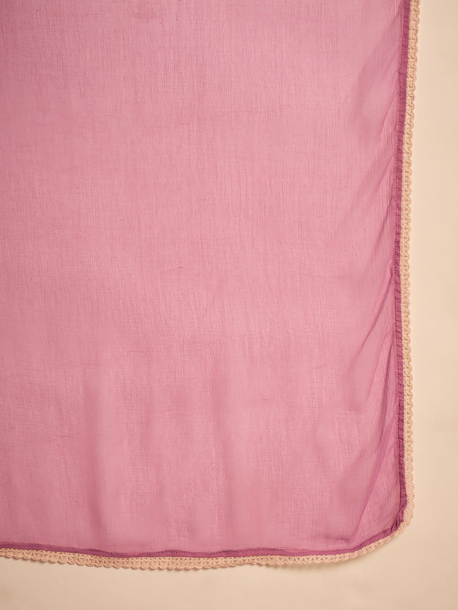 Lavender Pure Cotton V-Neck Kurta Set For Women