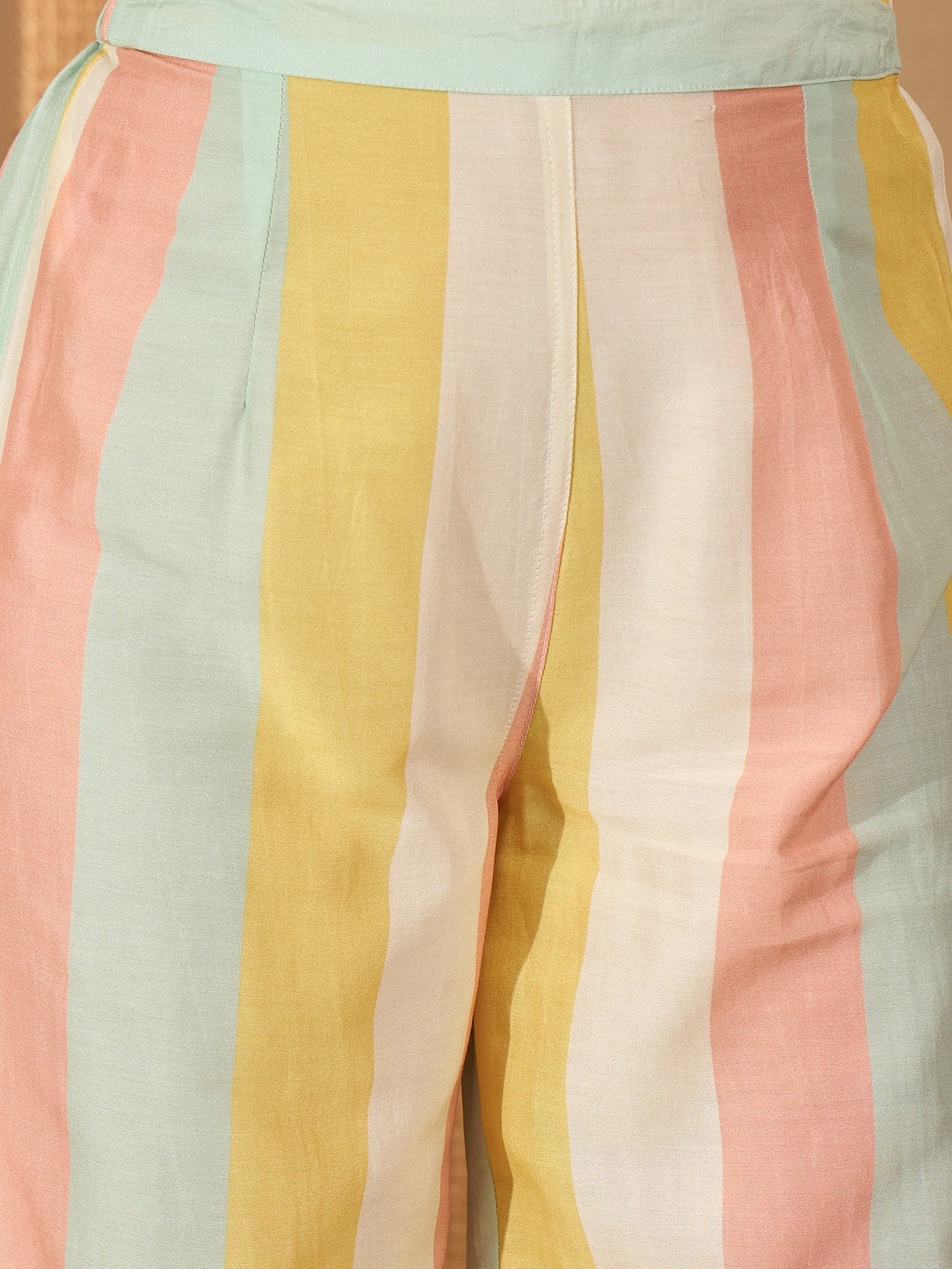 Multicolor Printed Round Neck Pure Cotton Kurta Set For Women