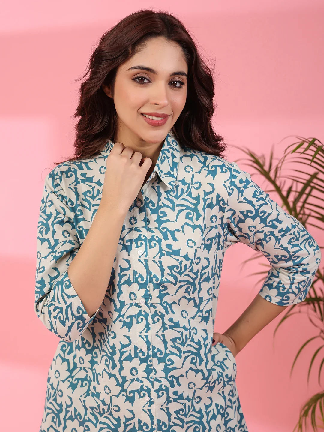 Cornflower Cotton Co-ord set - SanskrutiHomes