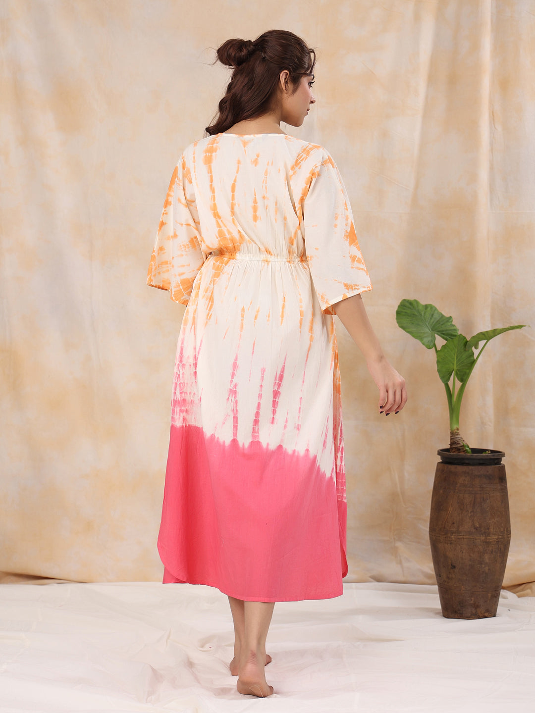 Pink Printed Kaftan Loungewear