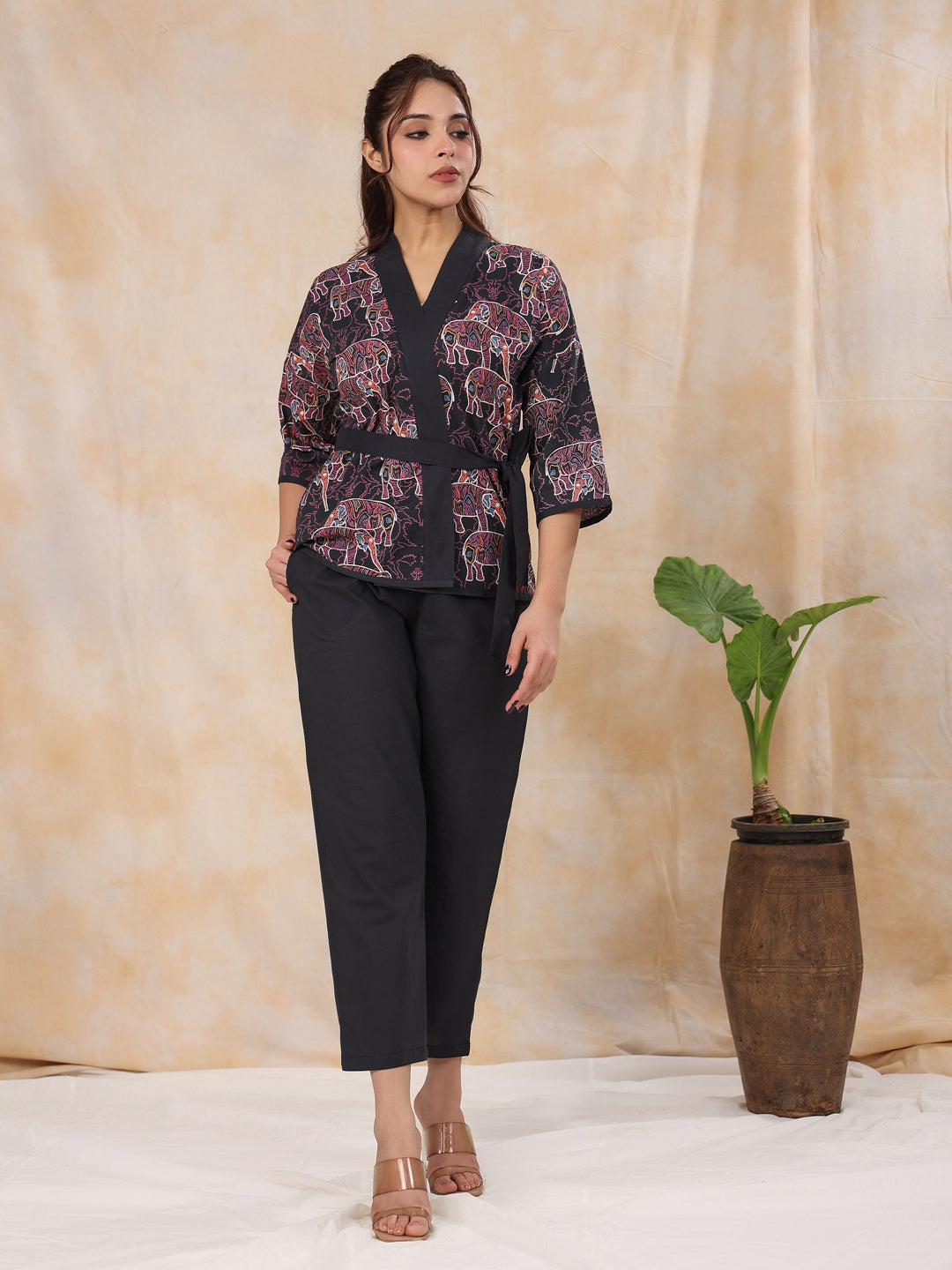 Elephant cotton co-ord set - SanskrutiHomes