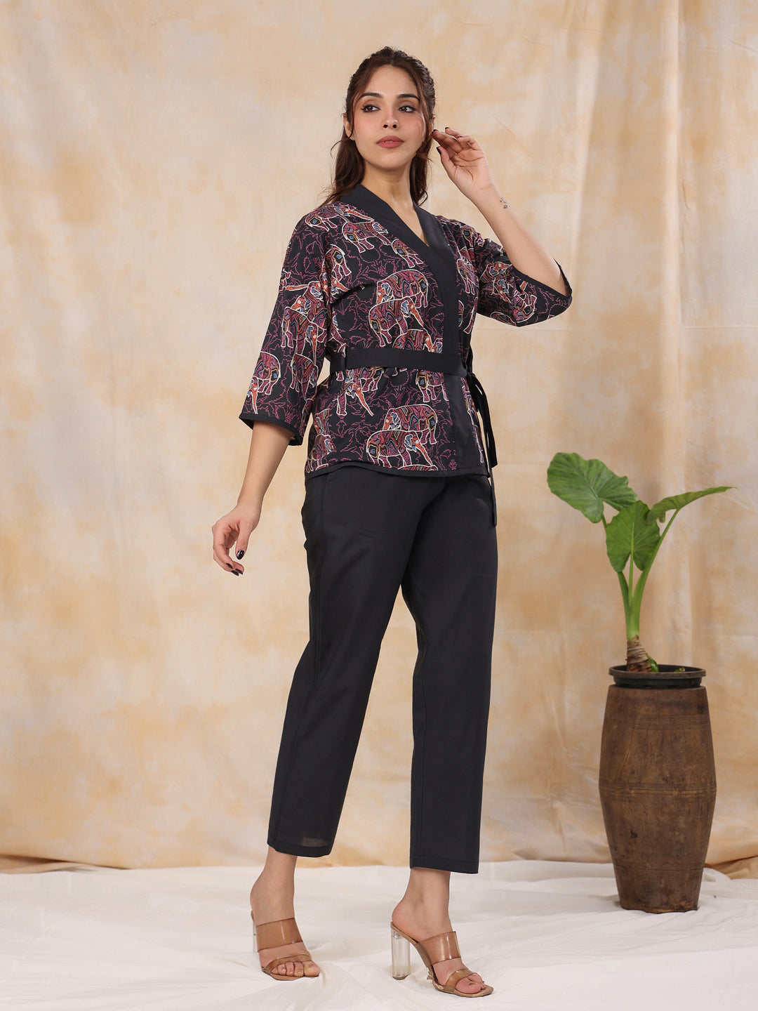 Elephant cotton co-ord set - SanskrutiHomes