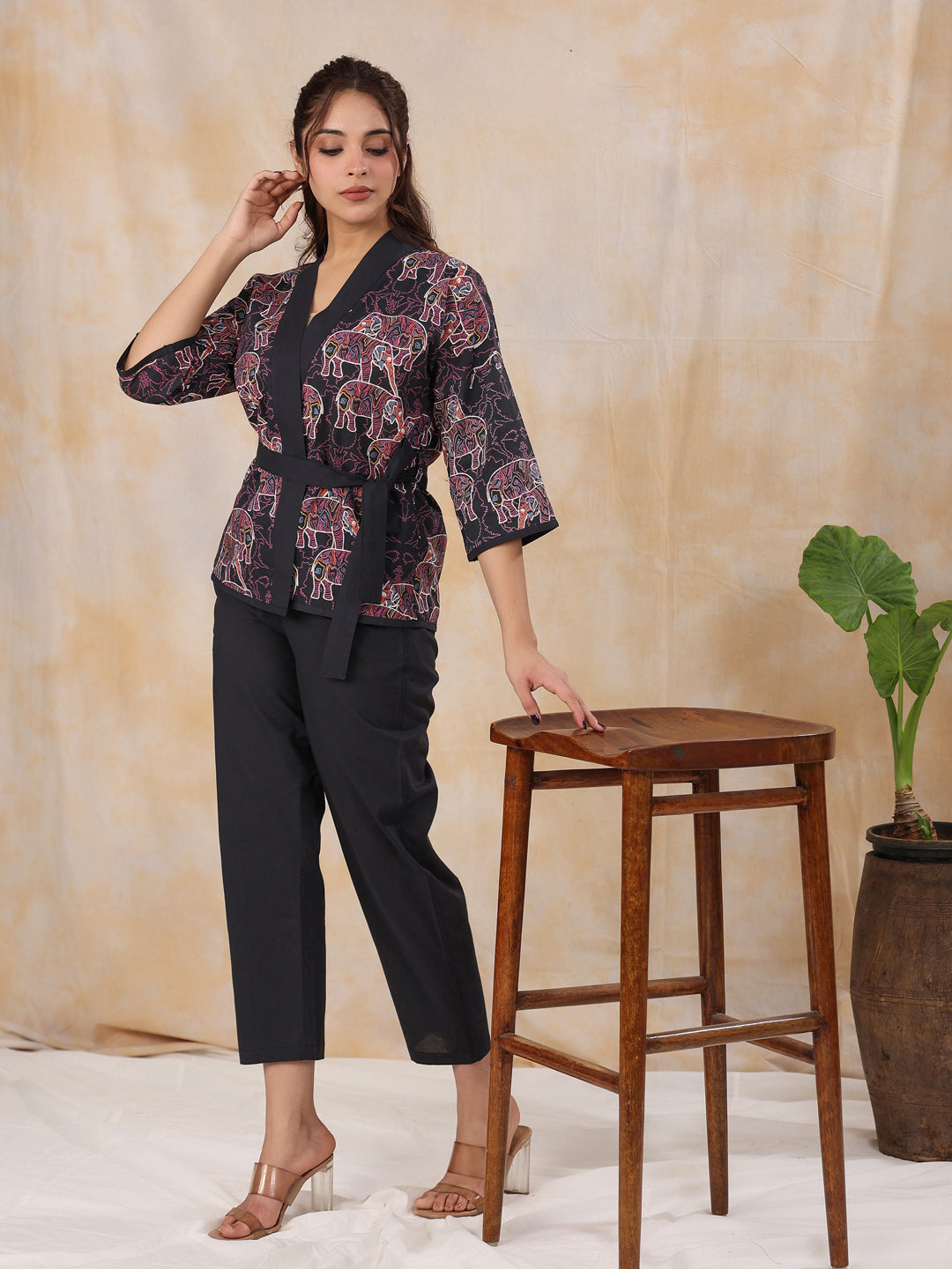 Elephant cotton co-ord set - SanskrutiHomes