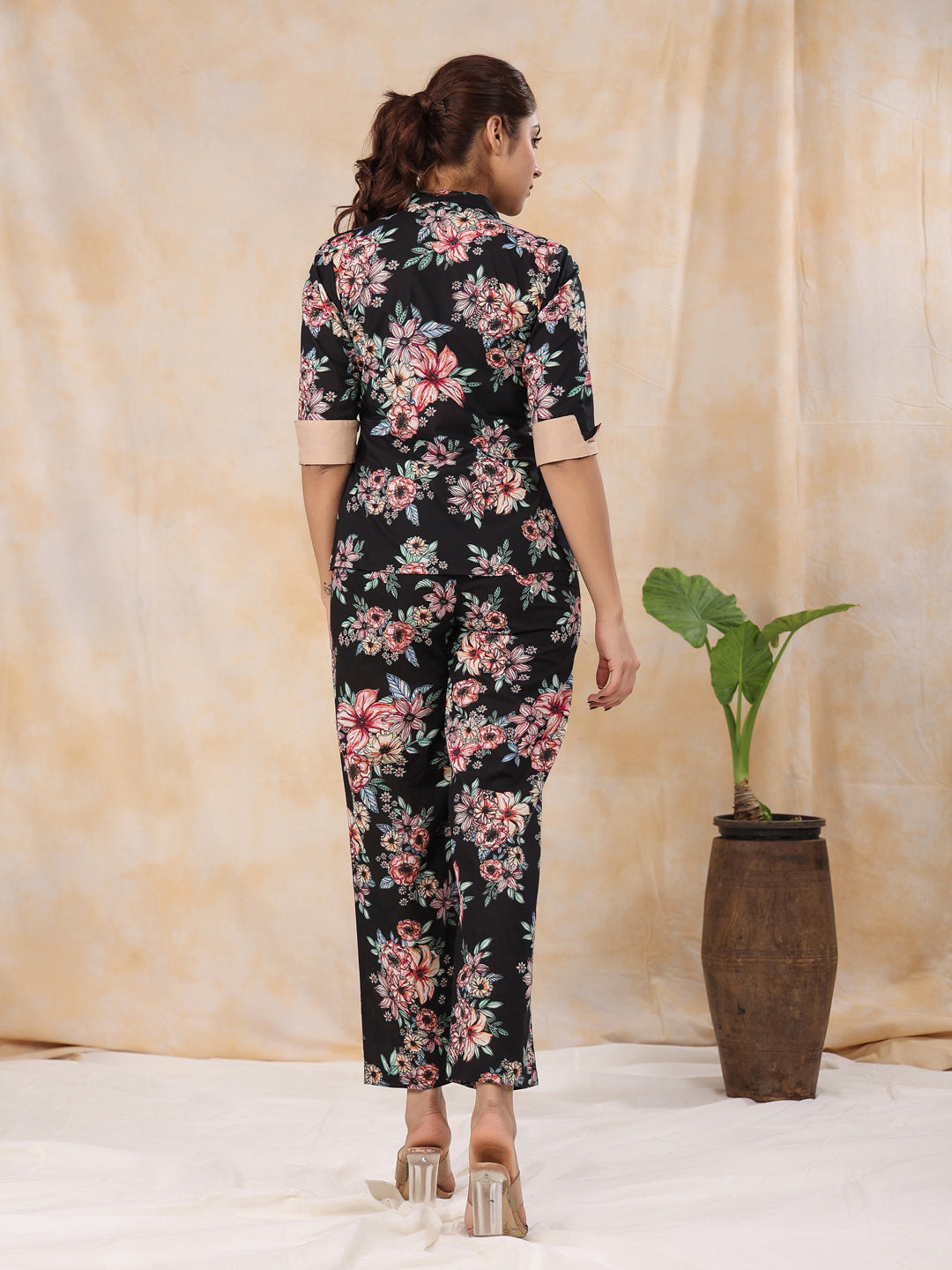 Women Pure Cotton 4 Pcs Night Suit