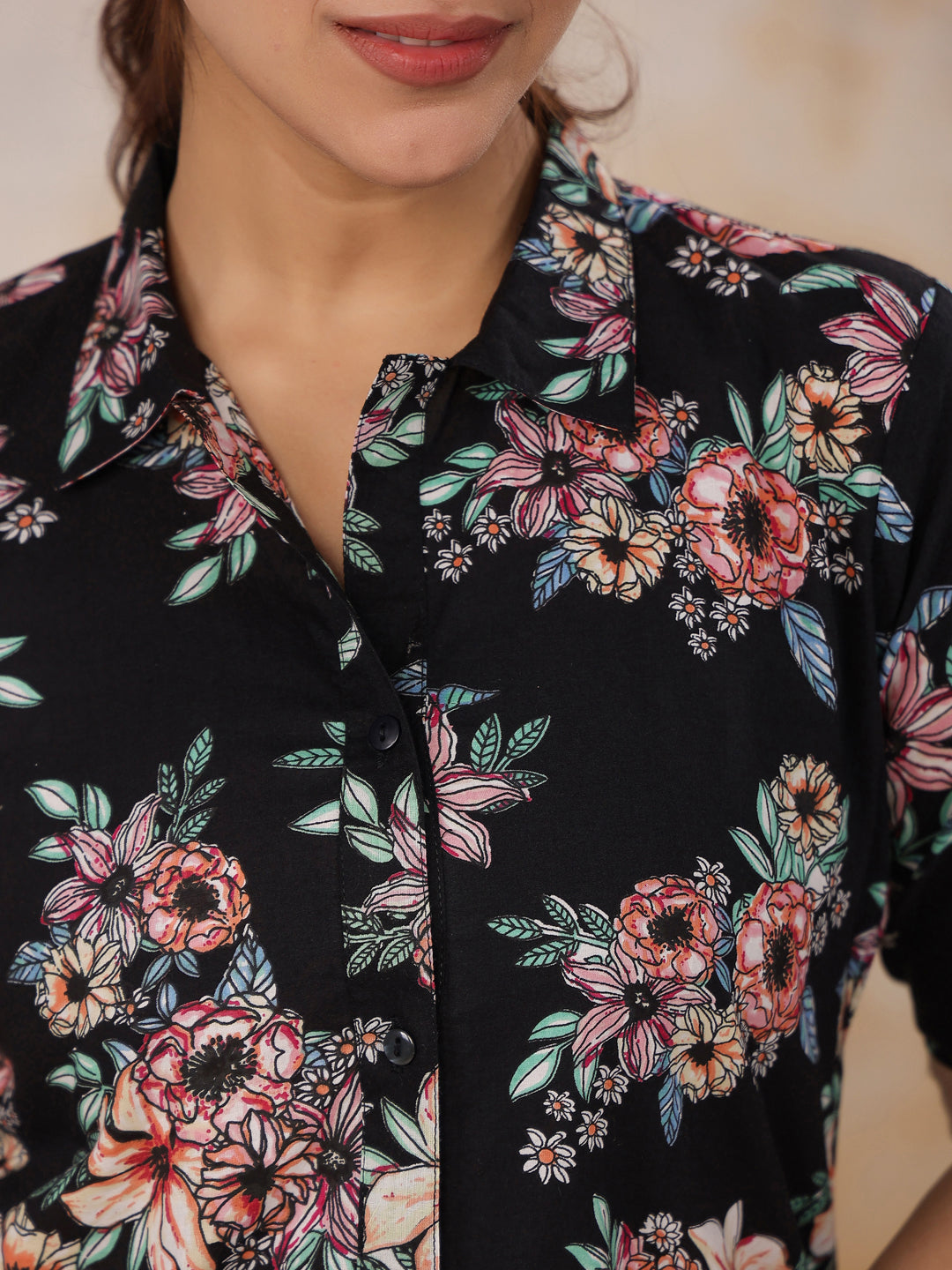 Women Pure Cotton 4 Pcs Night Suit