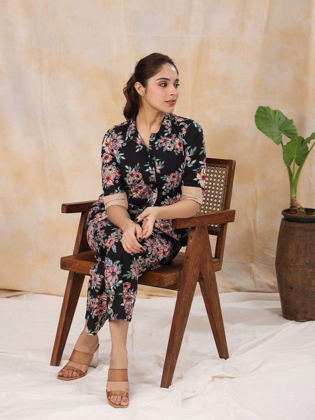 Women Pure Cotton 4 Pcs Night Suit