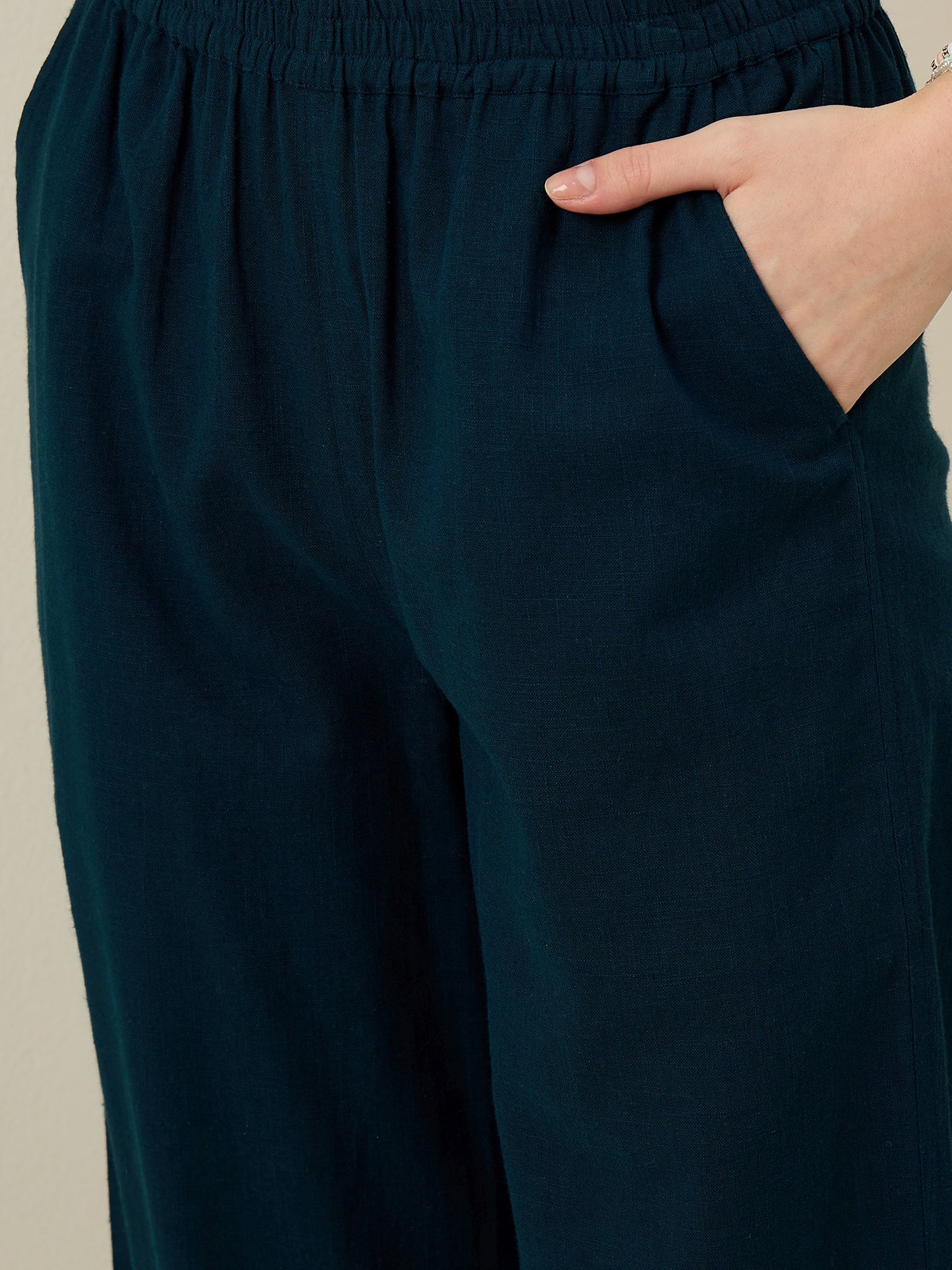 Set of 3 Blue Solid Cotton Co-ords Set for Women - SanskrutiHomes