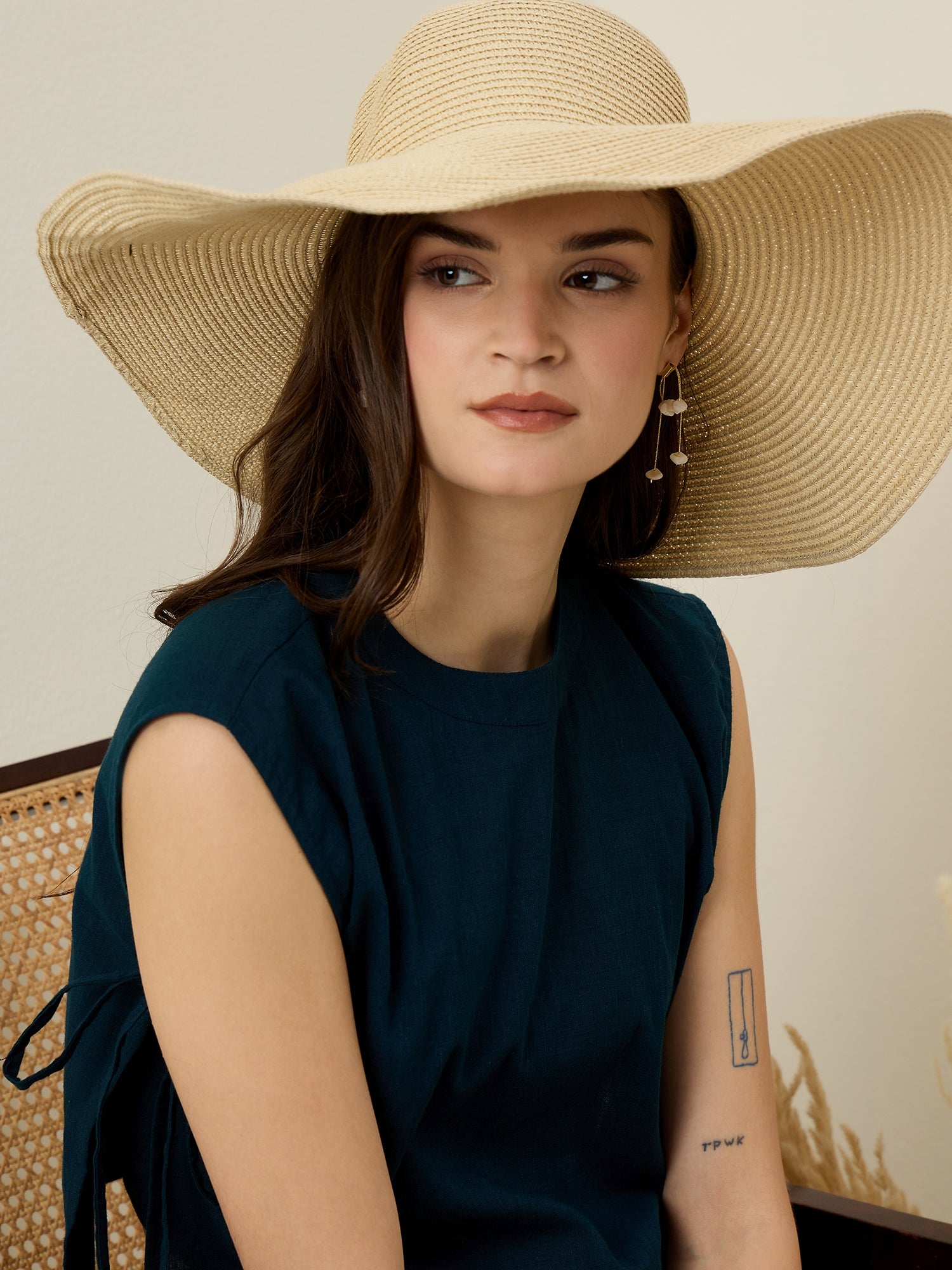 Turquoise Blue Round Neck Pure Cotton Top Dyed Co-ords Set for Women