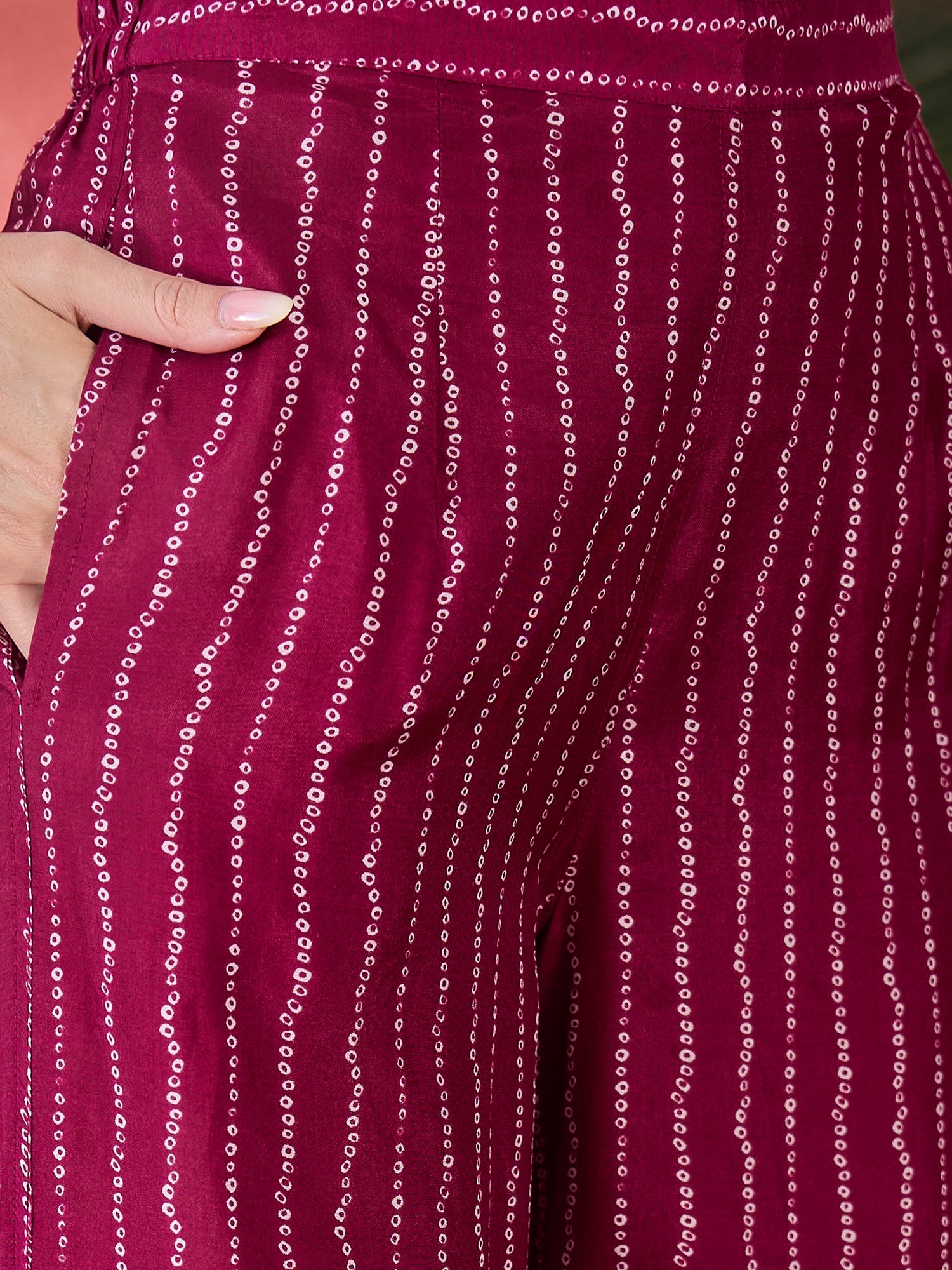 Brown Pure Cotton Calf Length Round Neck Kurta Set For Women