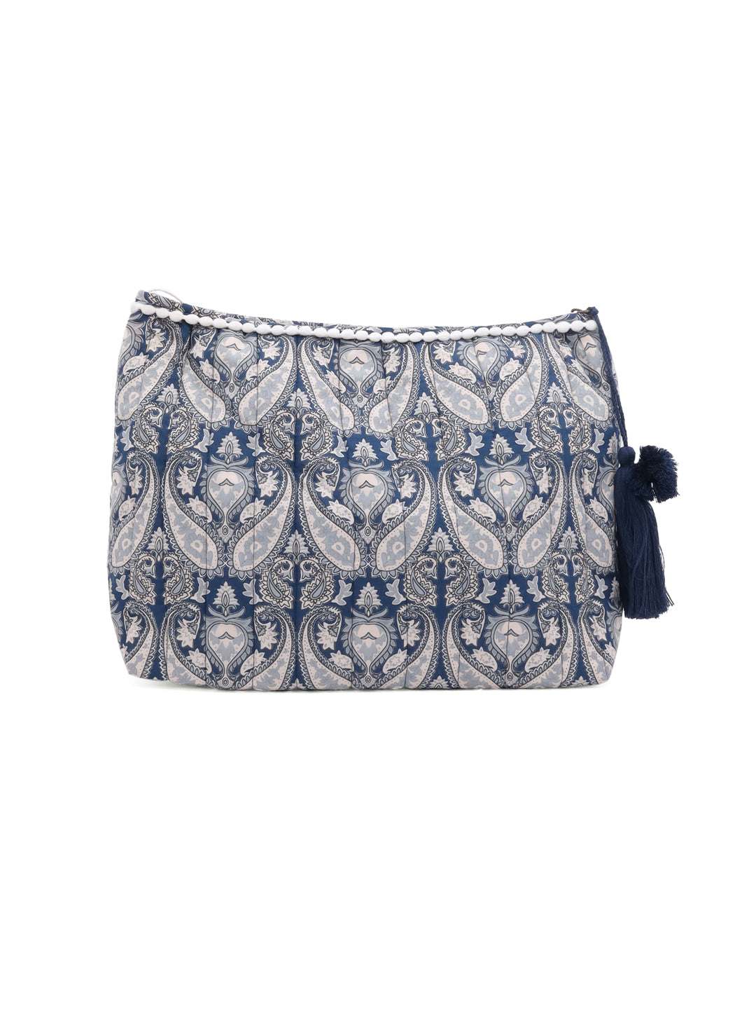 Boho Floral Cotton Pouch with Tassel
