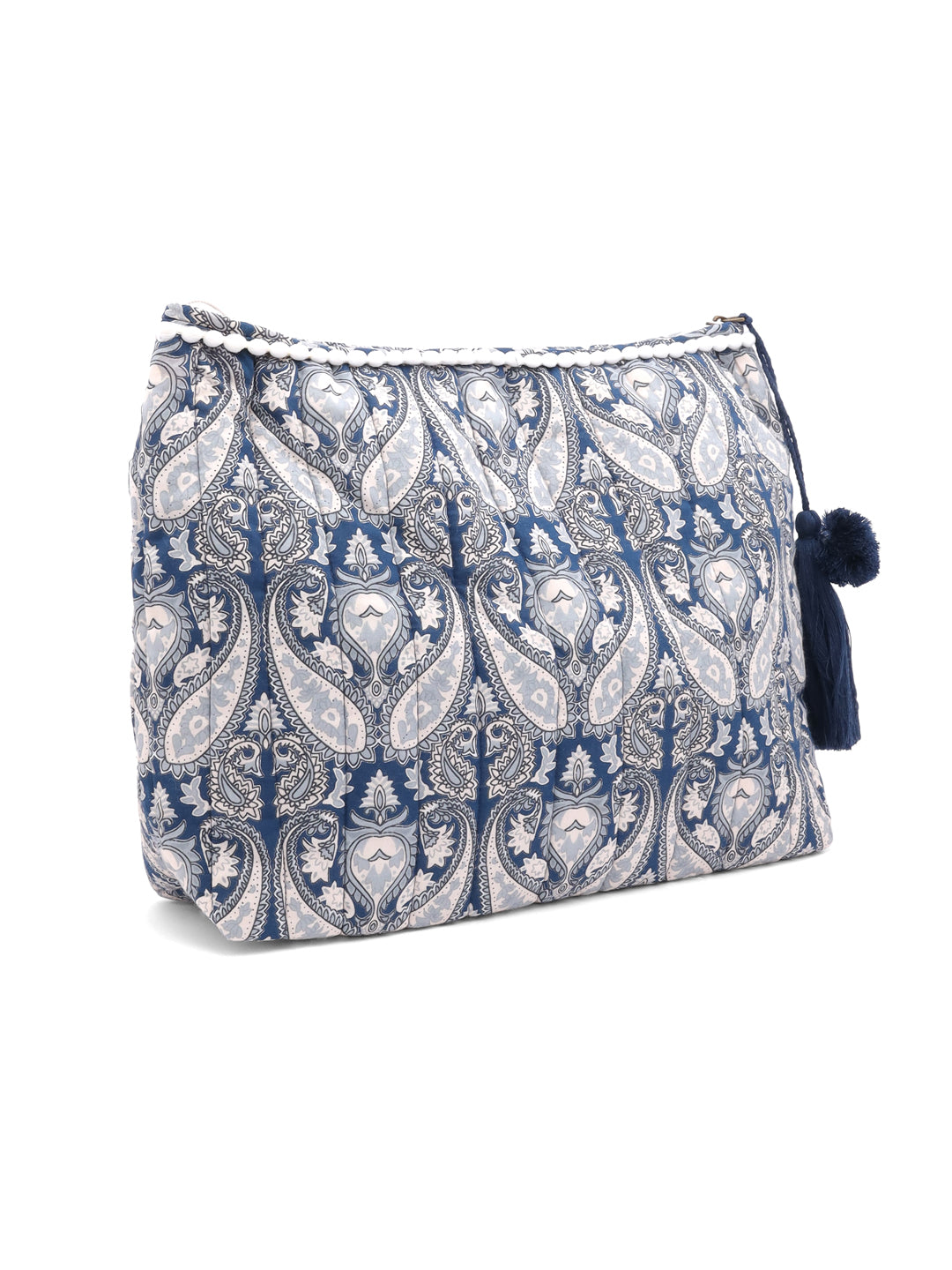 Boho Floral Cotton Pouch with Tassel