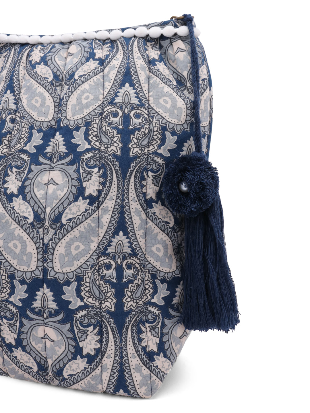 Boho Floral Cotton Pouch with Tassel
