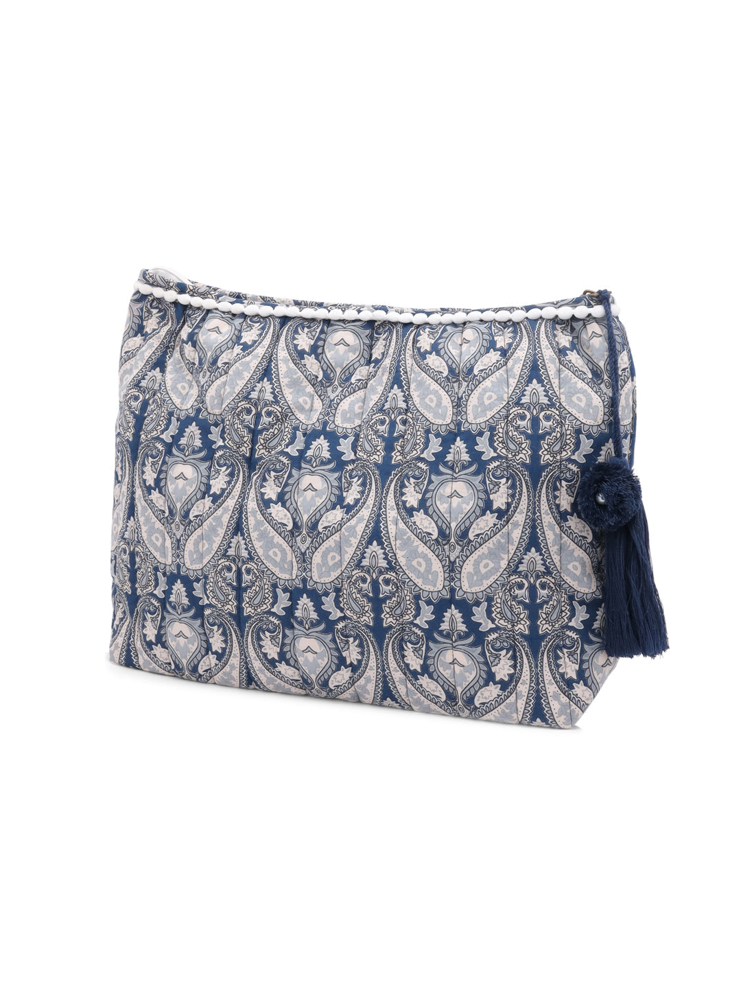 Boho Floral Cotton Pouch with Tassel - SanskrutiHomes