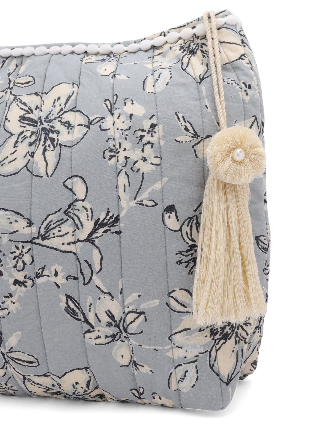 Floral Printed Quilted Pouch - SanskrutiHomes