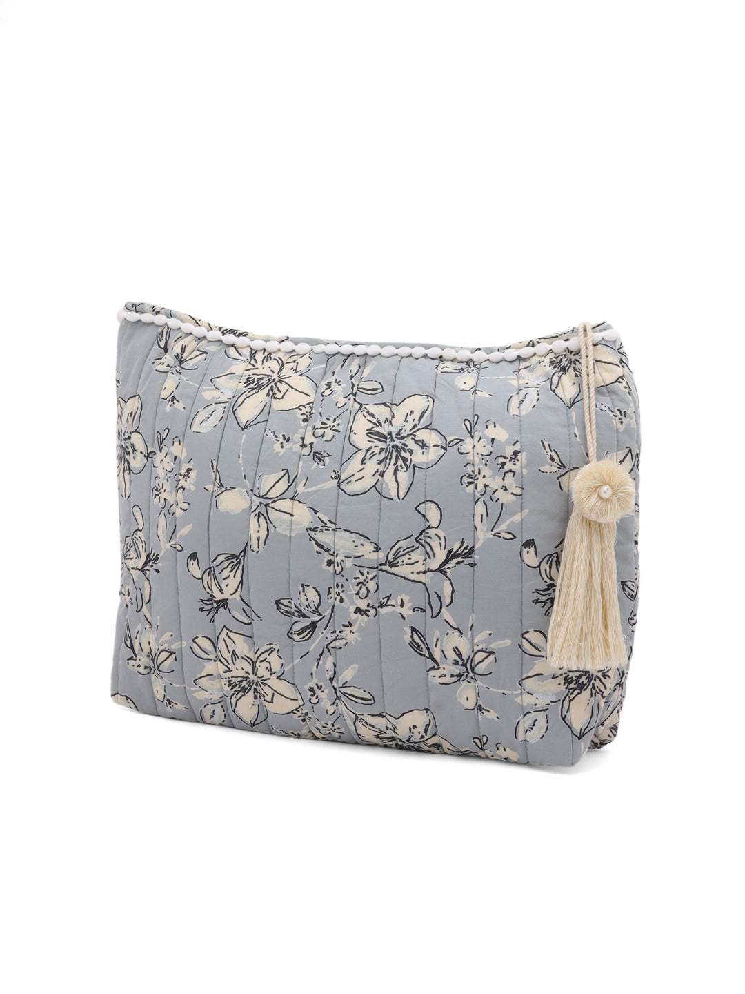Floral Printed Quilted Pouch - SanskrutiHomes