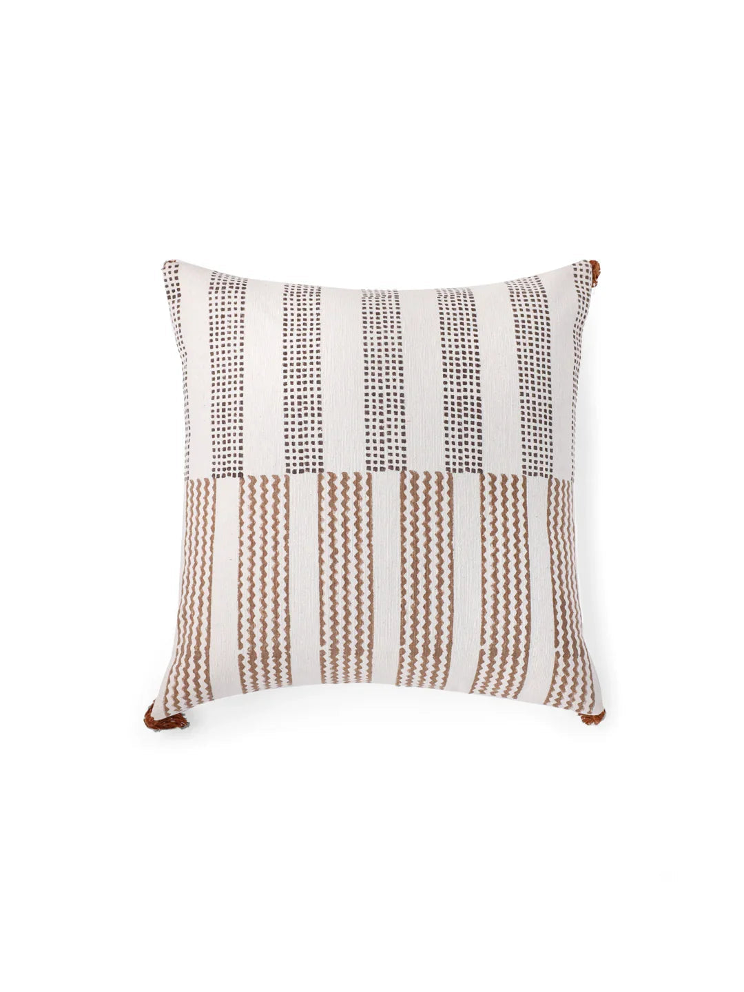 Cotton Brown Colour Geometric Cushion Covers - SanskrutiHomes