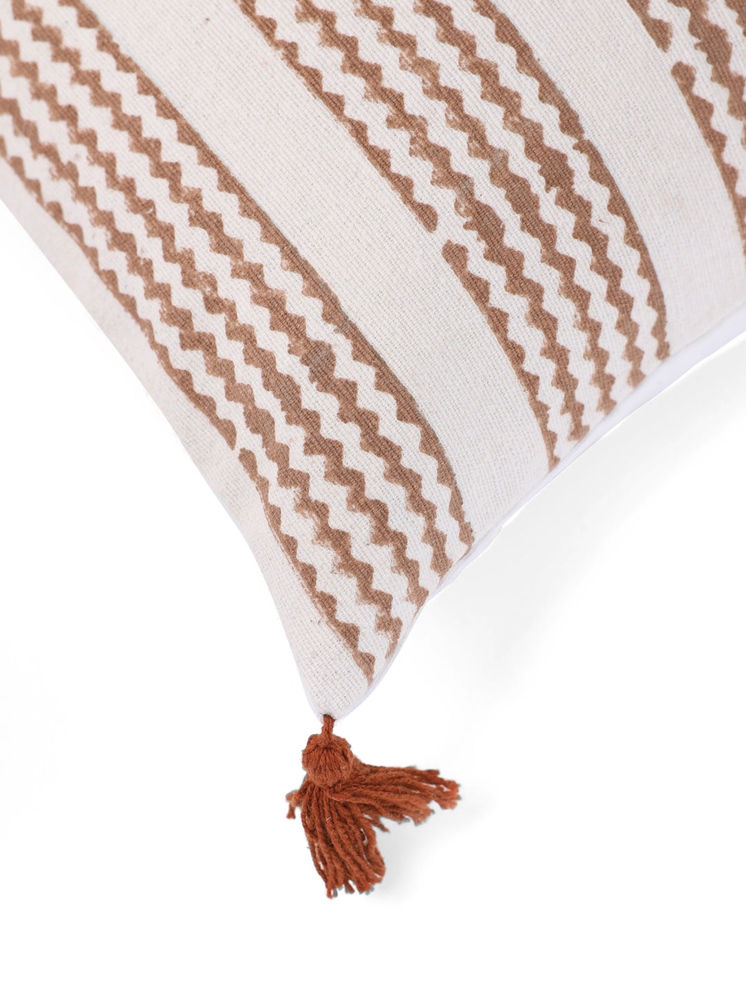 Cotton Brown Colour Geometric Cushion Covers