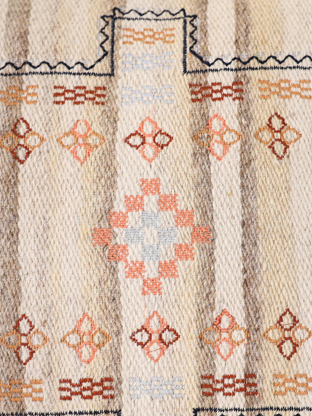 Jute Cotton Beige Colour Geometric Cushion Covers - SanskrutiHomes