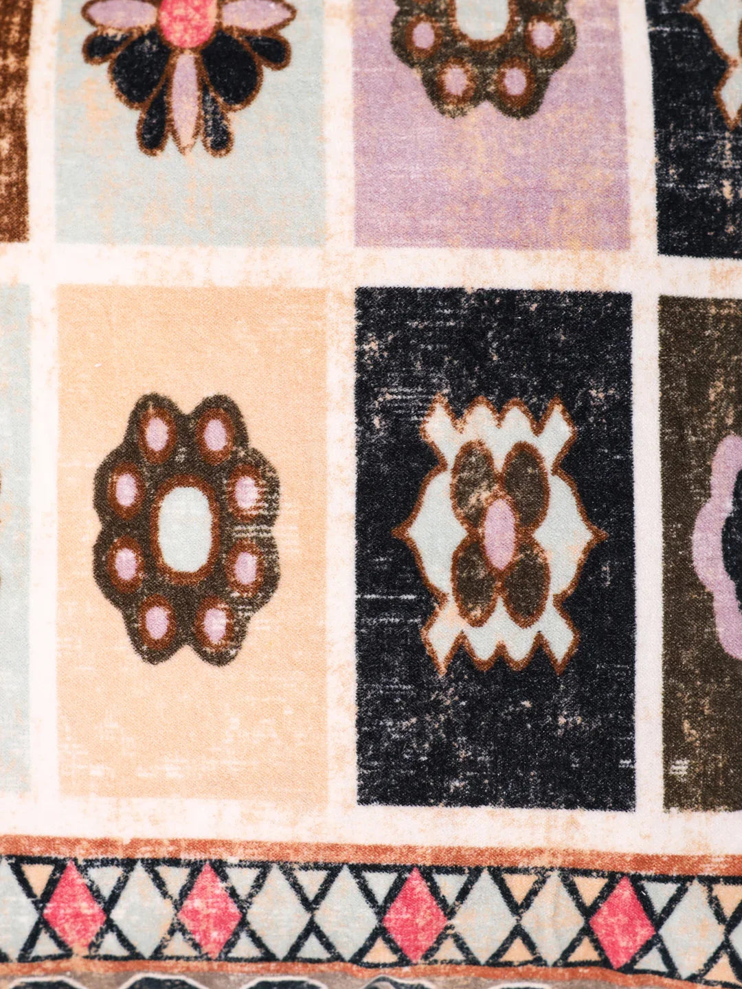Velvet Multi Colour Geometric Cushion Covers - SanskrutiHomes