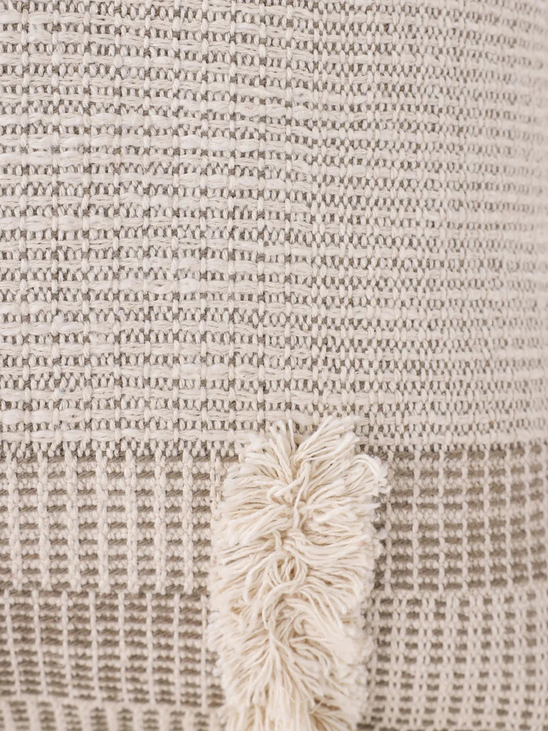 Cotton Cream Colour Self Design Cushion Covers - SanskrutiHomes