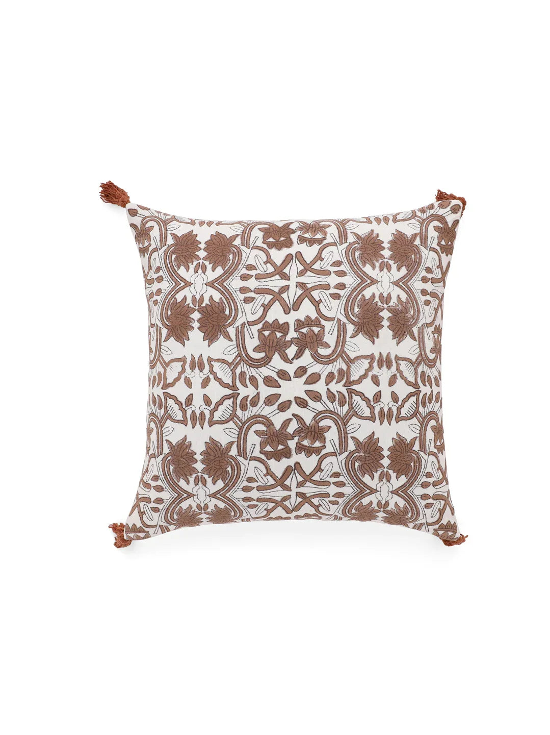 Cotton Brown Colour Ethnic Motifs Cushion Covers - SanskrutiHomes