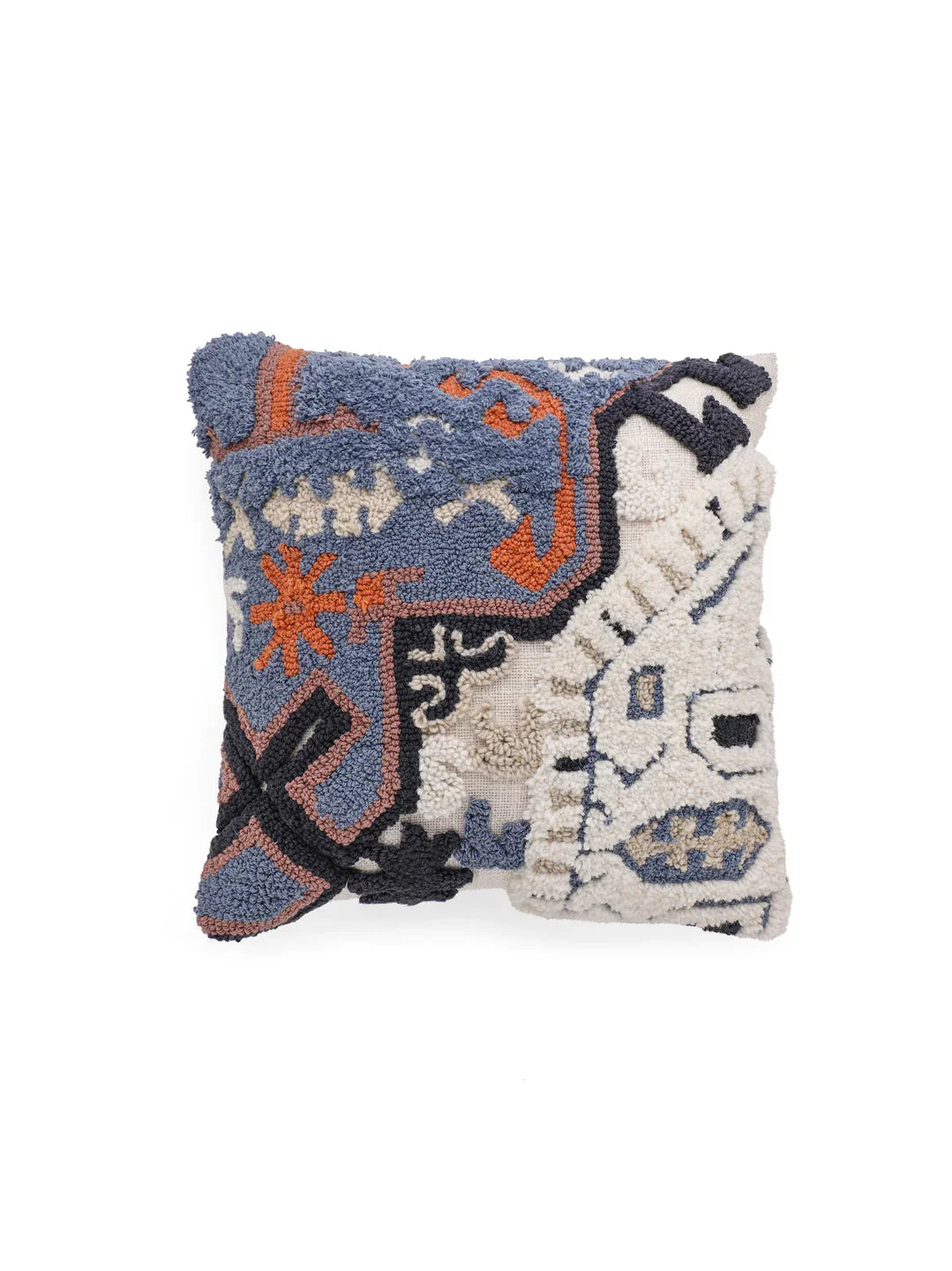 Cotton Blue Colour Embroidered Cushion Covers - SanskrutiHomes