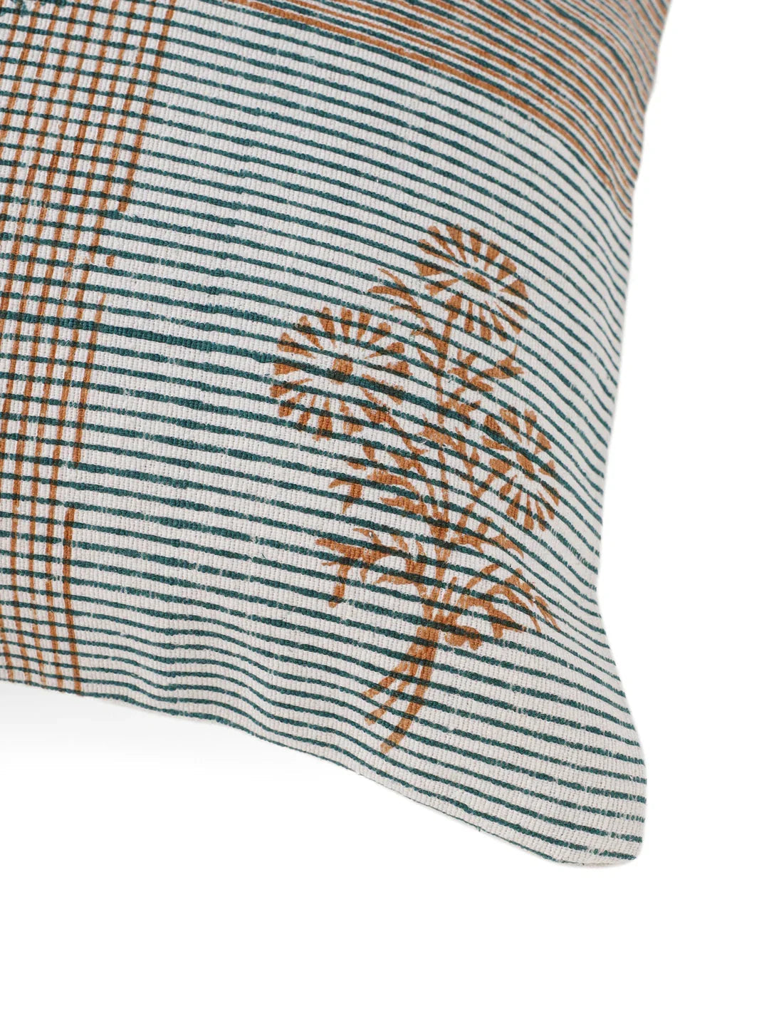 Cotton Green Colour Floral Cushion Covers - SanskrutiHomes